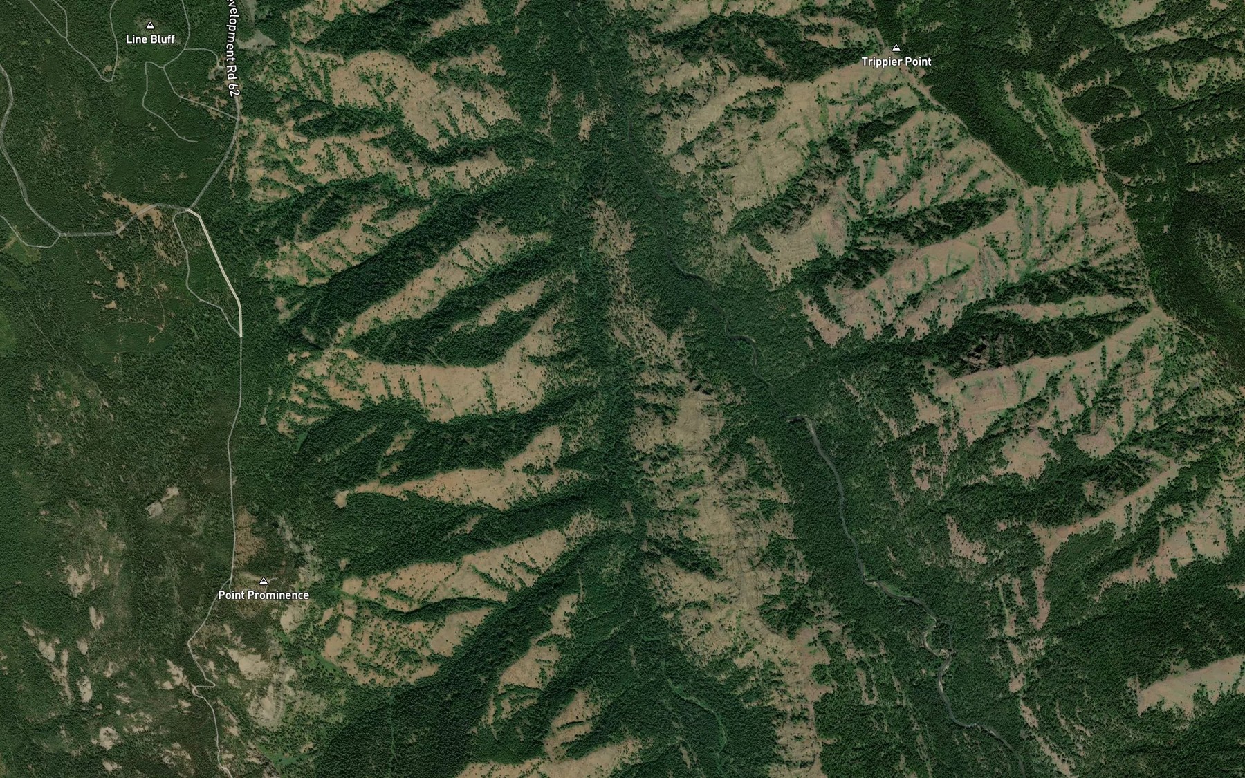 Satellite map of the Grouse Creek