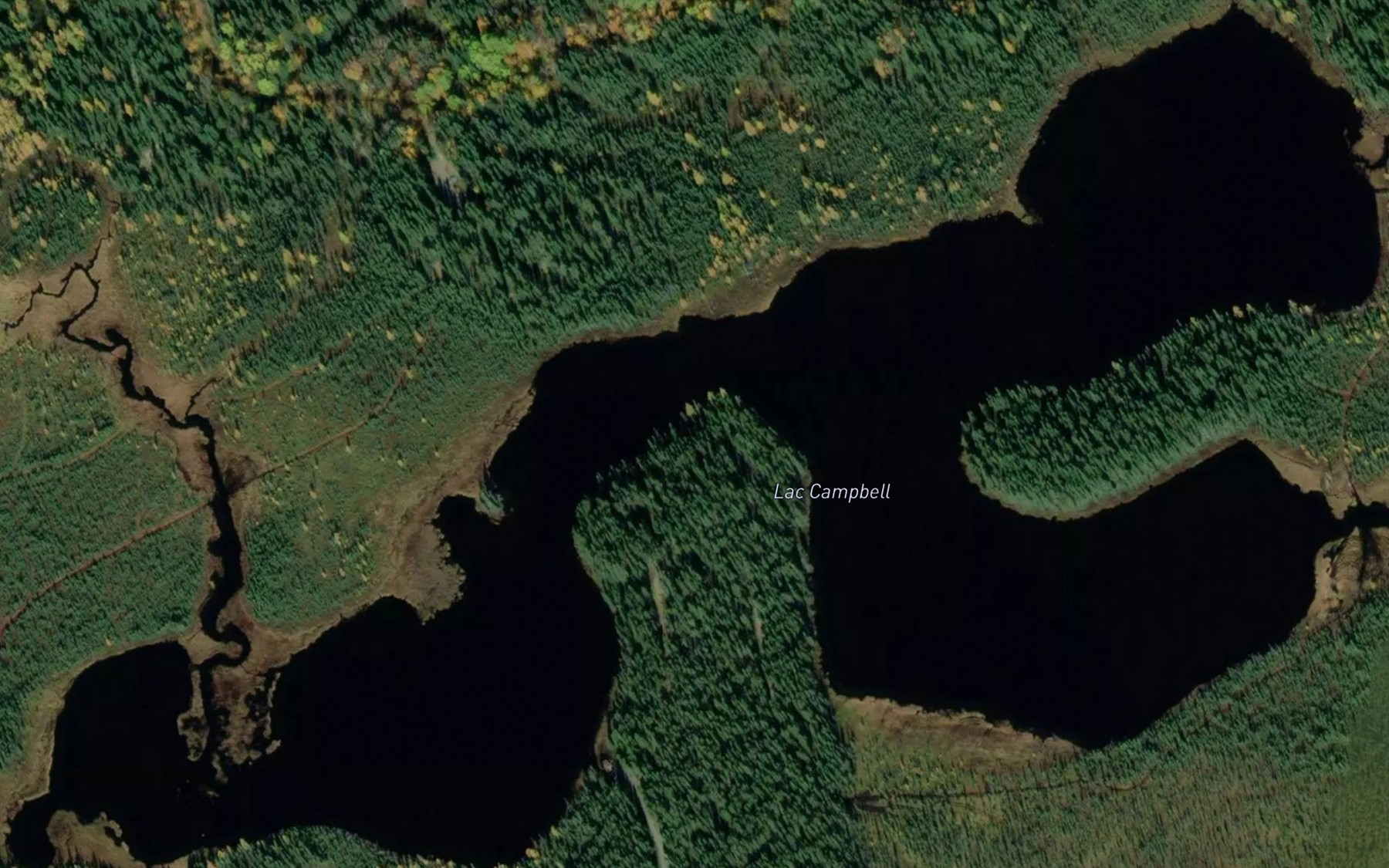 Satellite map of the Lac Campbell
