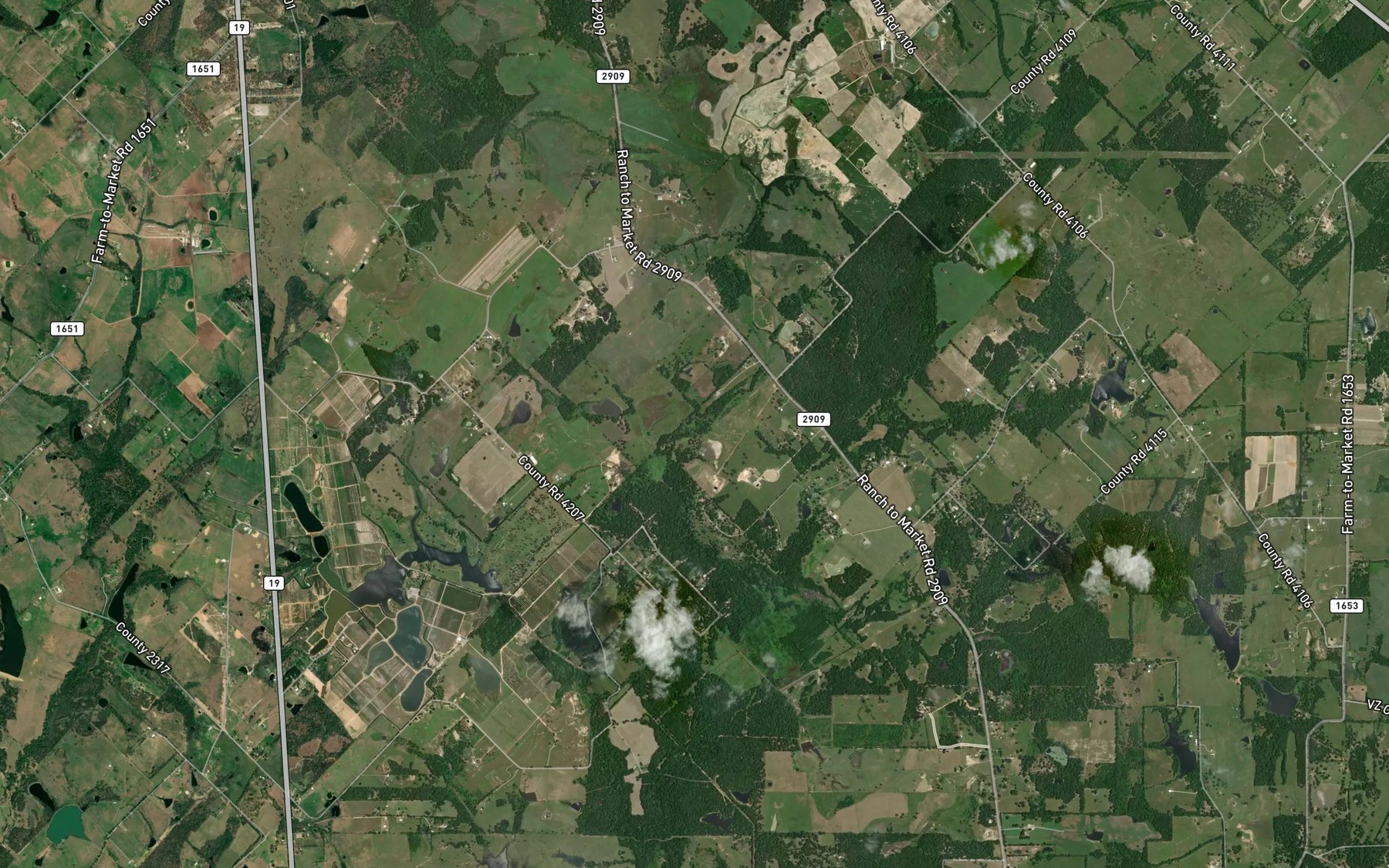 Satellite map of the Sand Branch