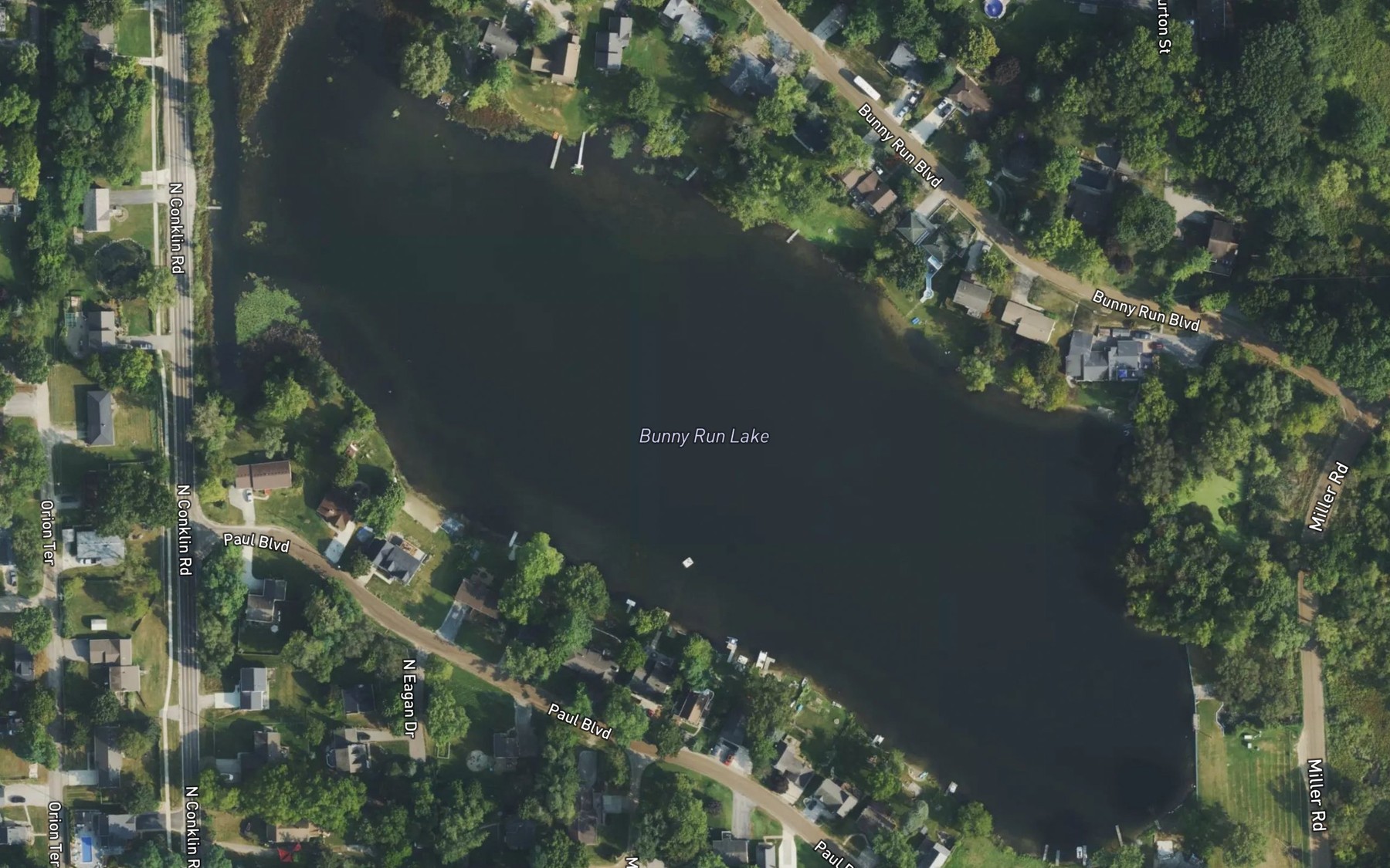 Satellite map of the Bunny Run Lake