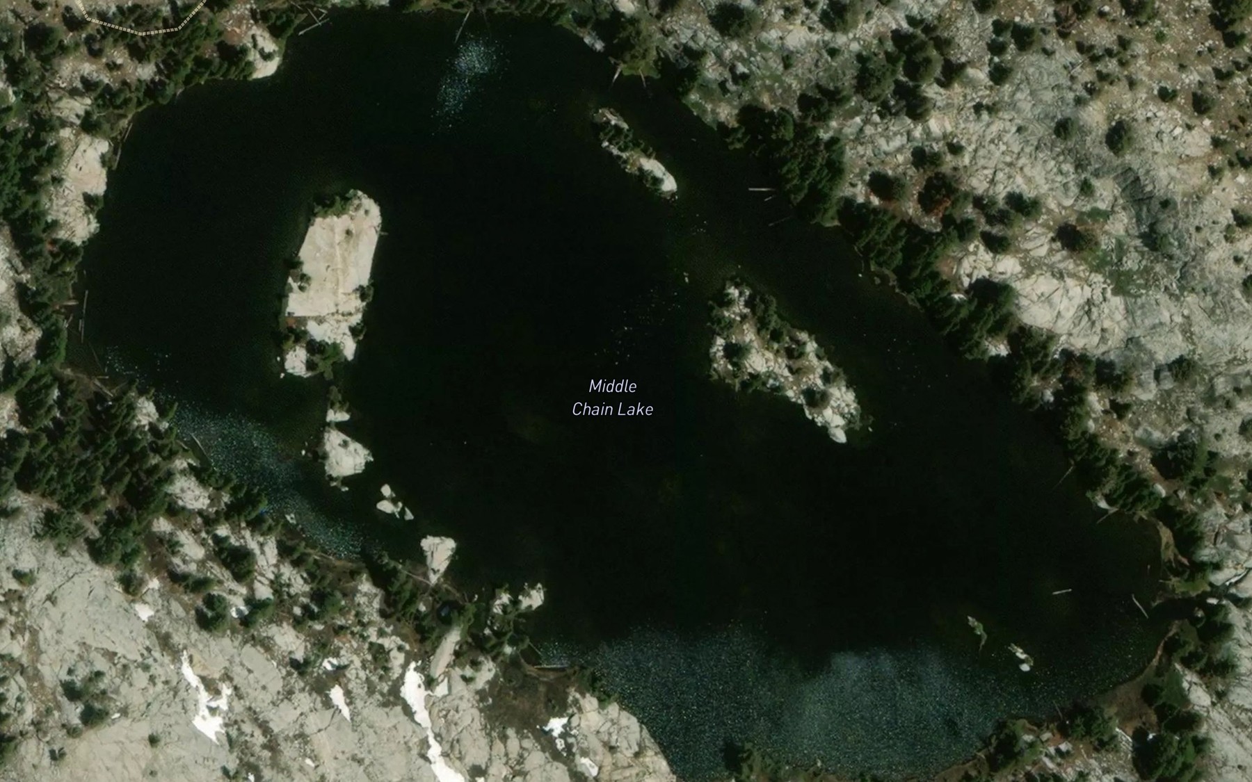 Satellite map of the Chain Lakes