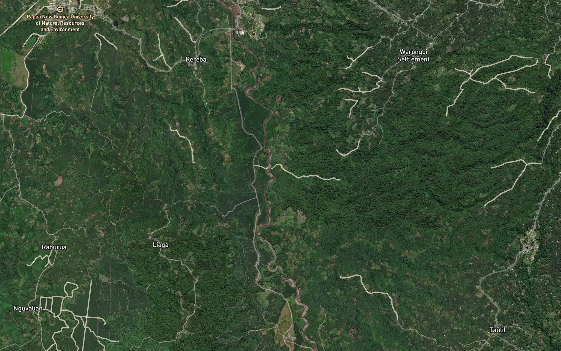 Satellite map of the Takua Creek