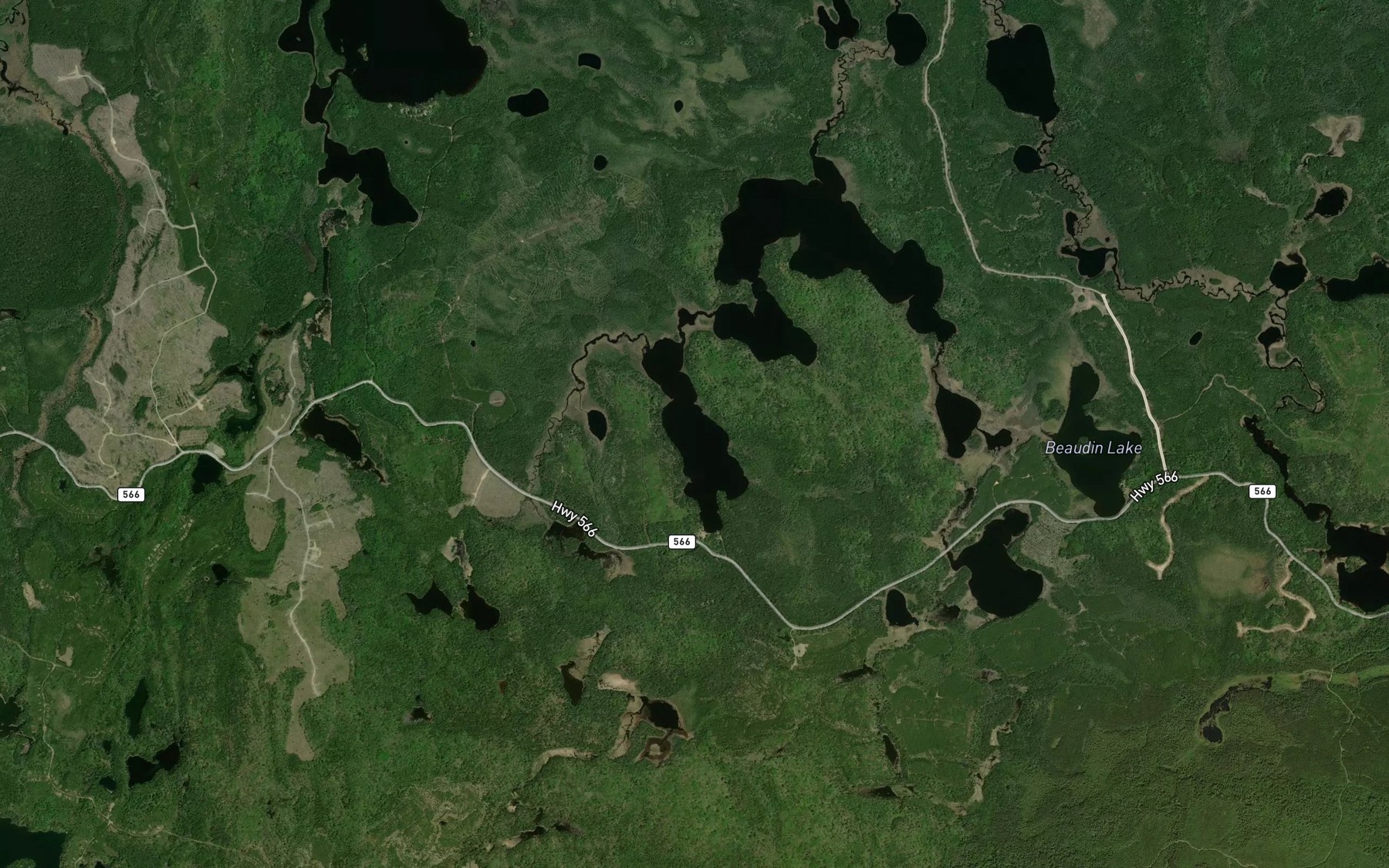 Satellite map of the Powell Lake