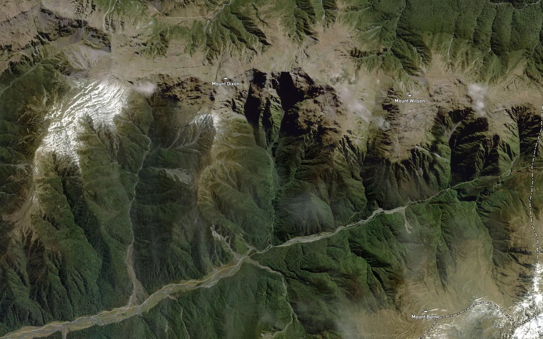 Satellite map of the Dixon Creek