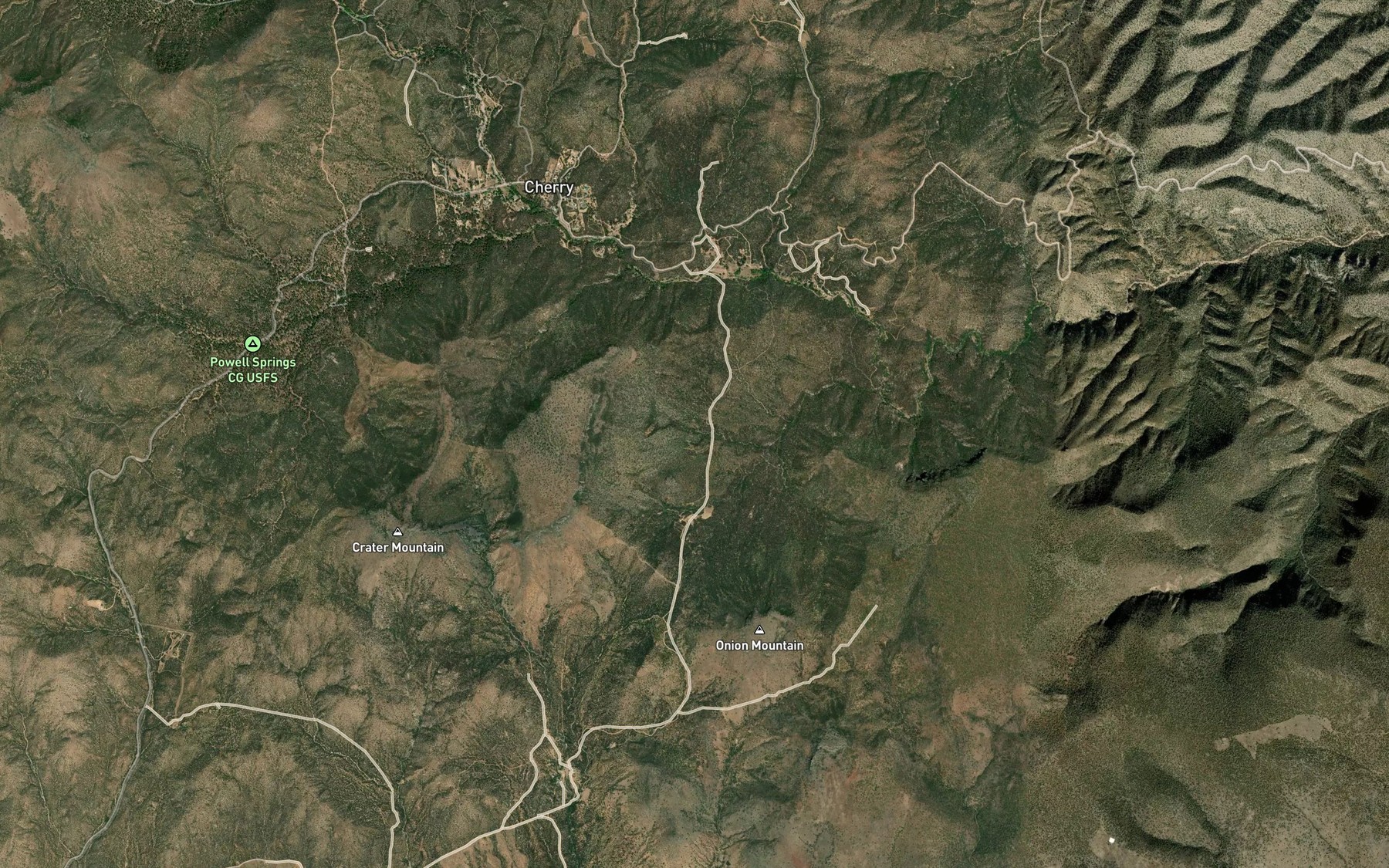 Satellite map of the Hance Spring