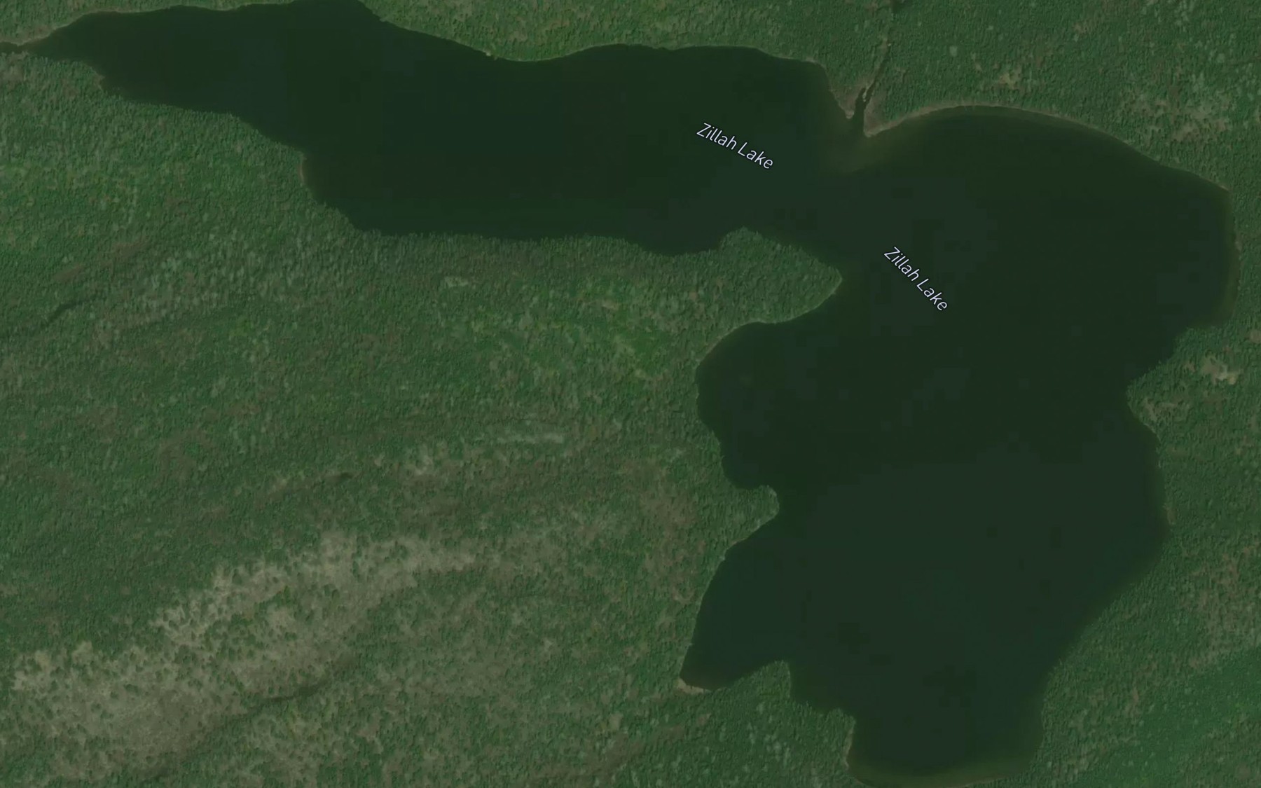 Satellite map of the Zillah Lake