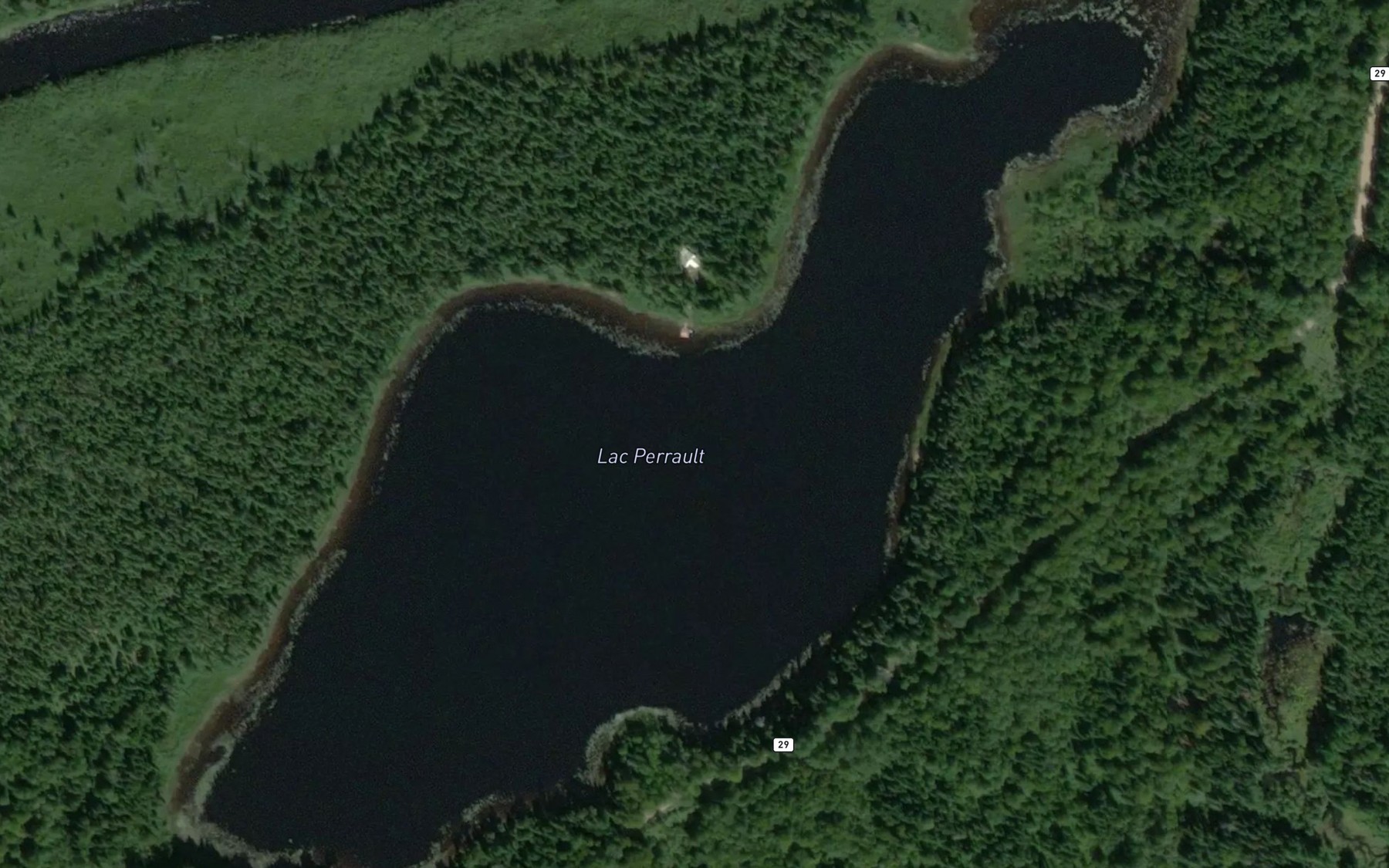 Satellite map of the Lac Perrault