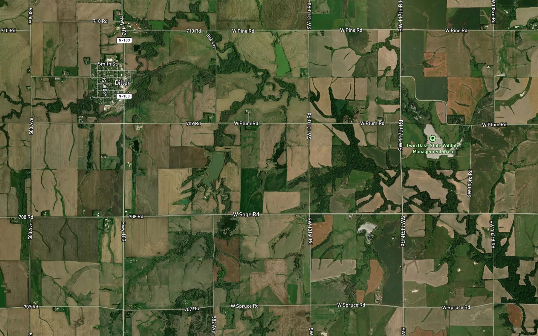 Satellite map of the Big Indian Creek Reservoir 7-1-B