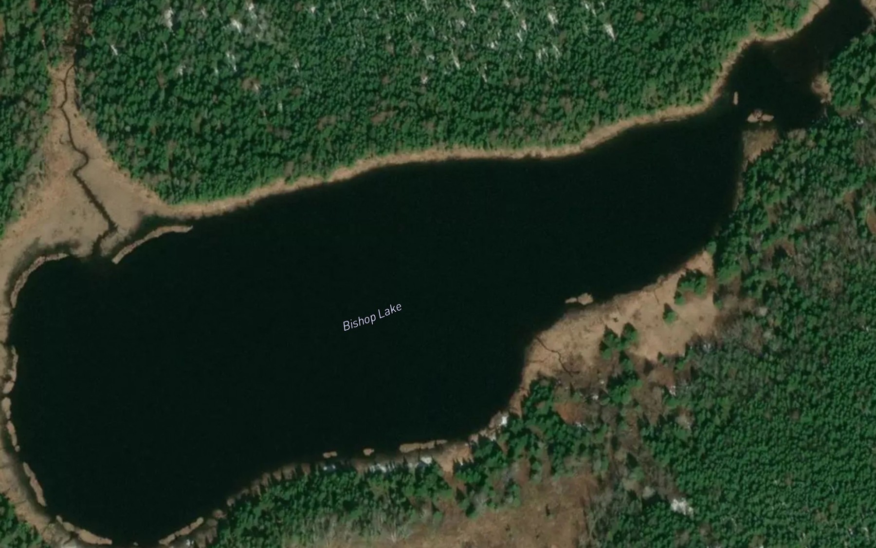 Satellite map of the Bishop Lake