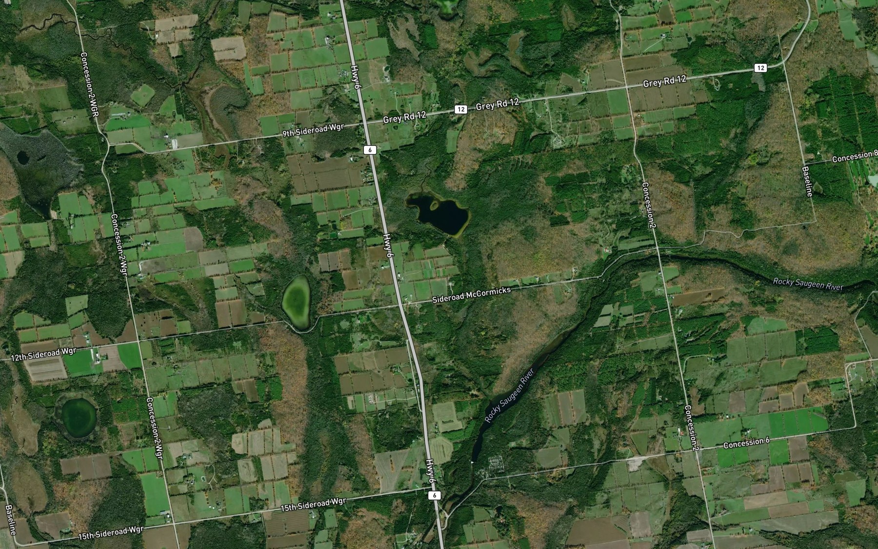 Satellite map of the McKechnie Creek