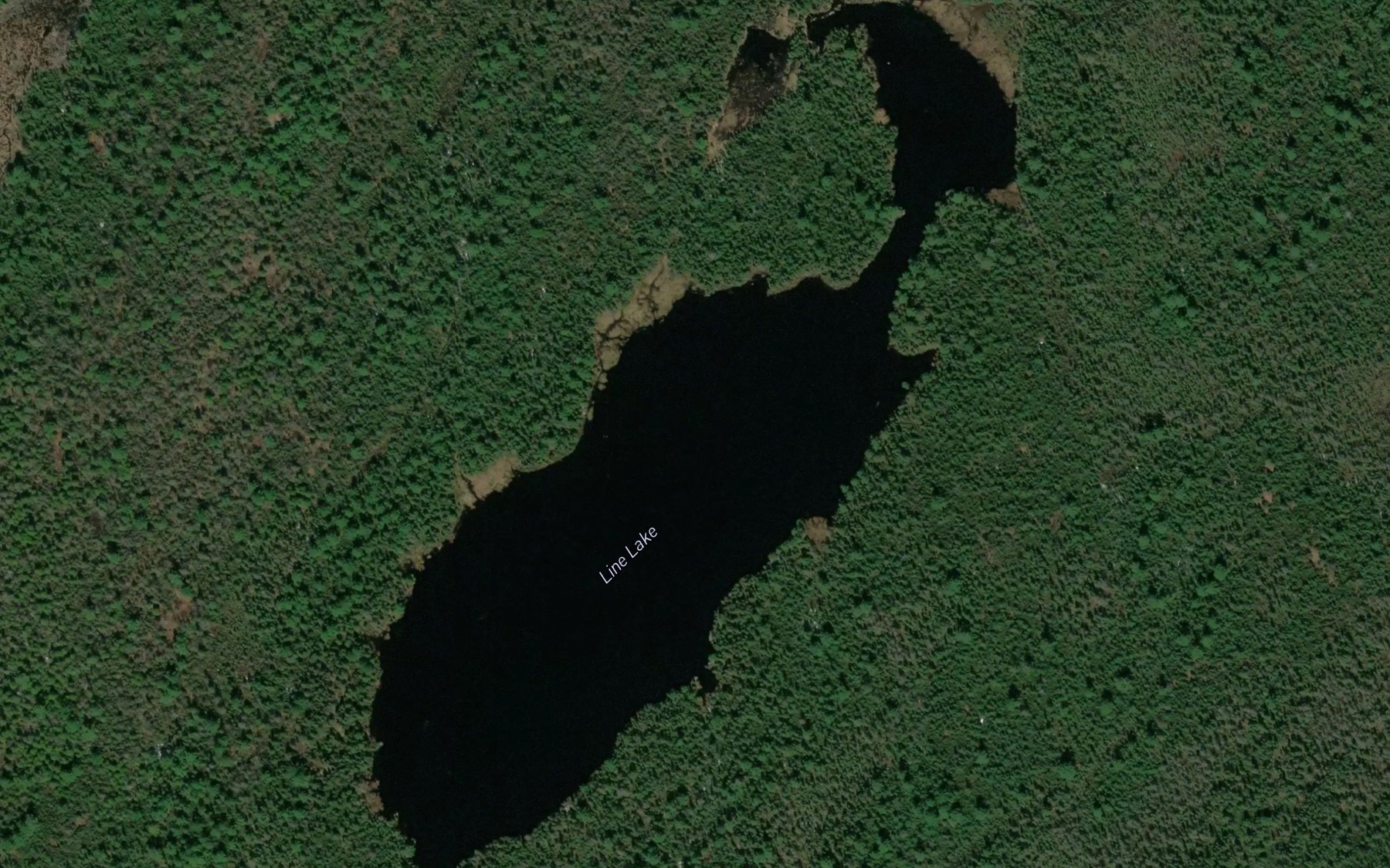 Satellite map of the Line Lake