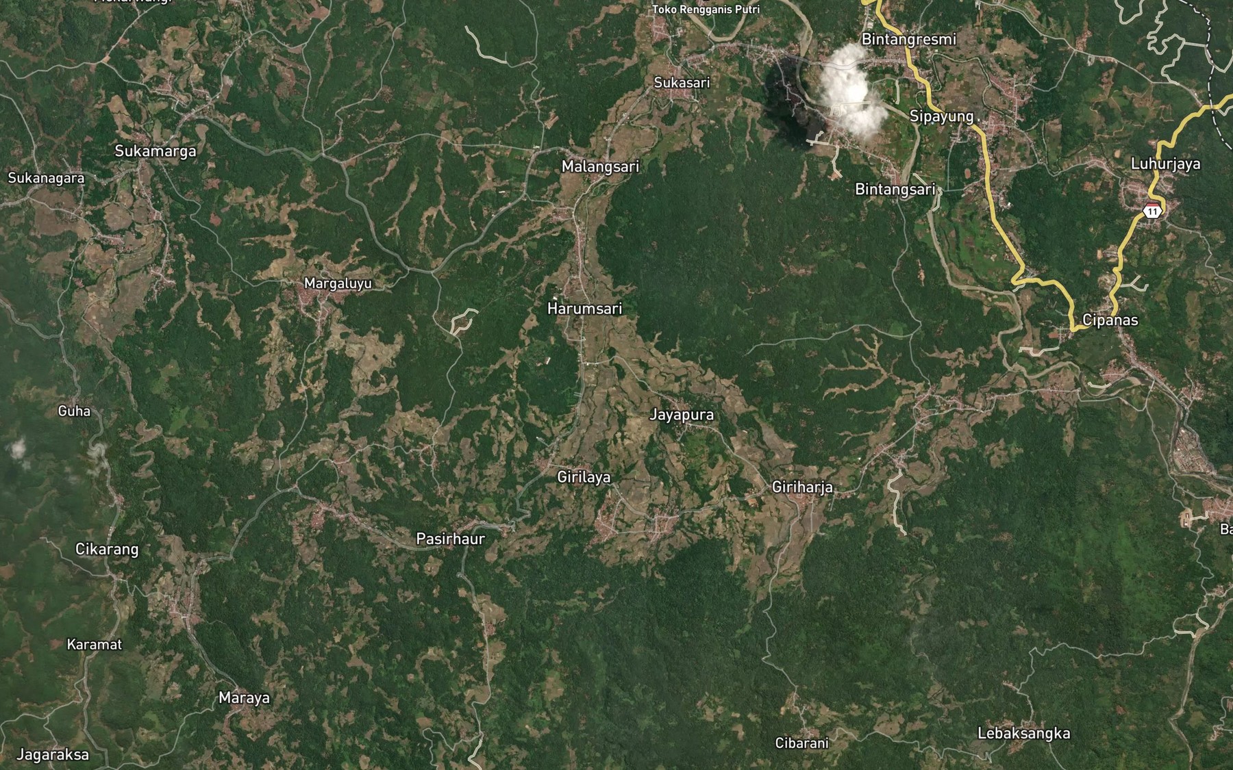 Satellite map of the Ci Jambu