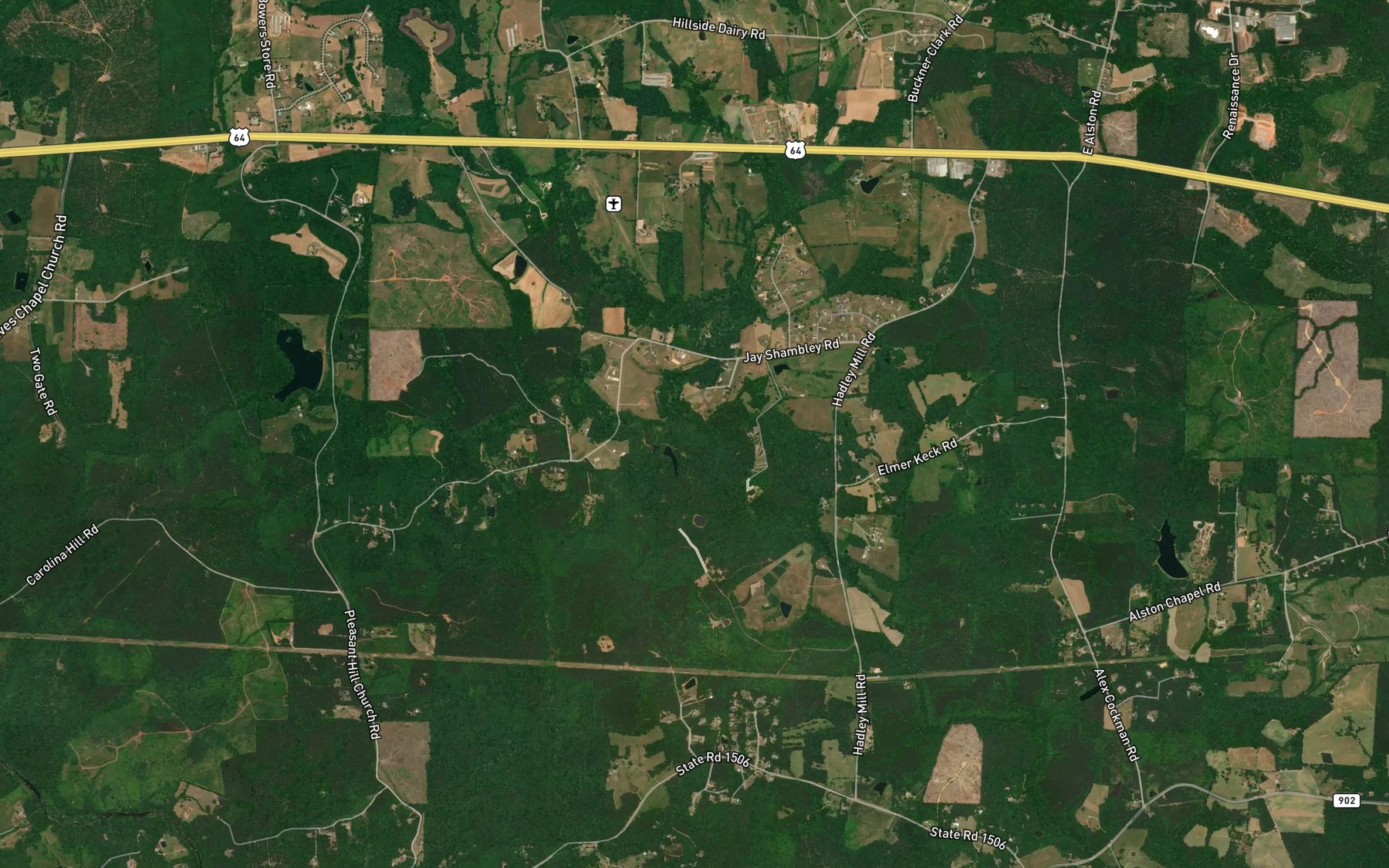 Satellite map of the Hadleys Mill Pond
