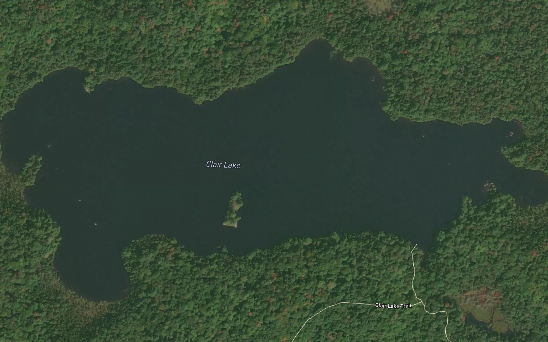 Satellite map of the Clair Lake
