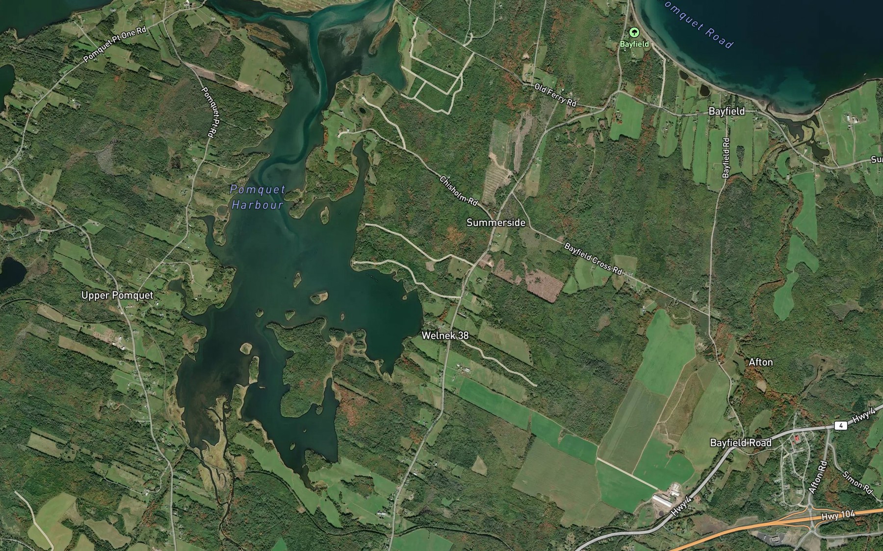 Satellite map of the Church Cove