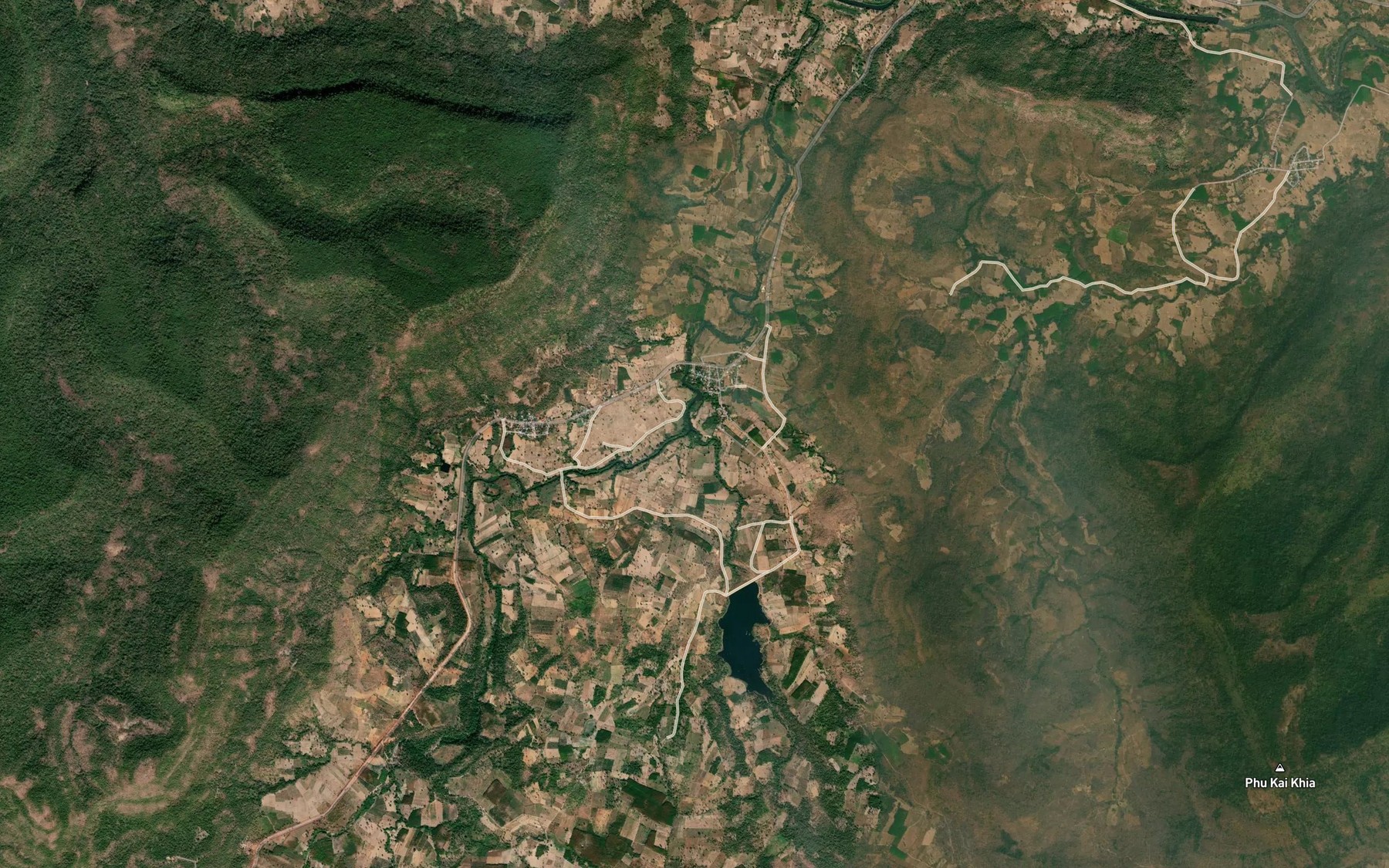Satellite map of the Huai Kha Na