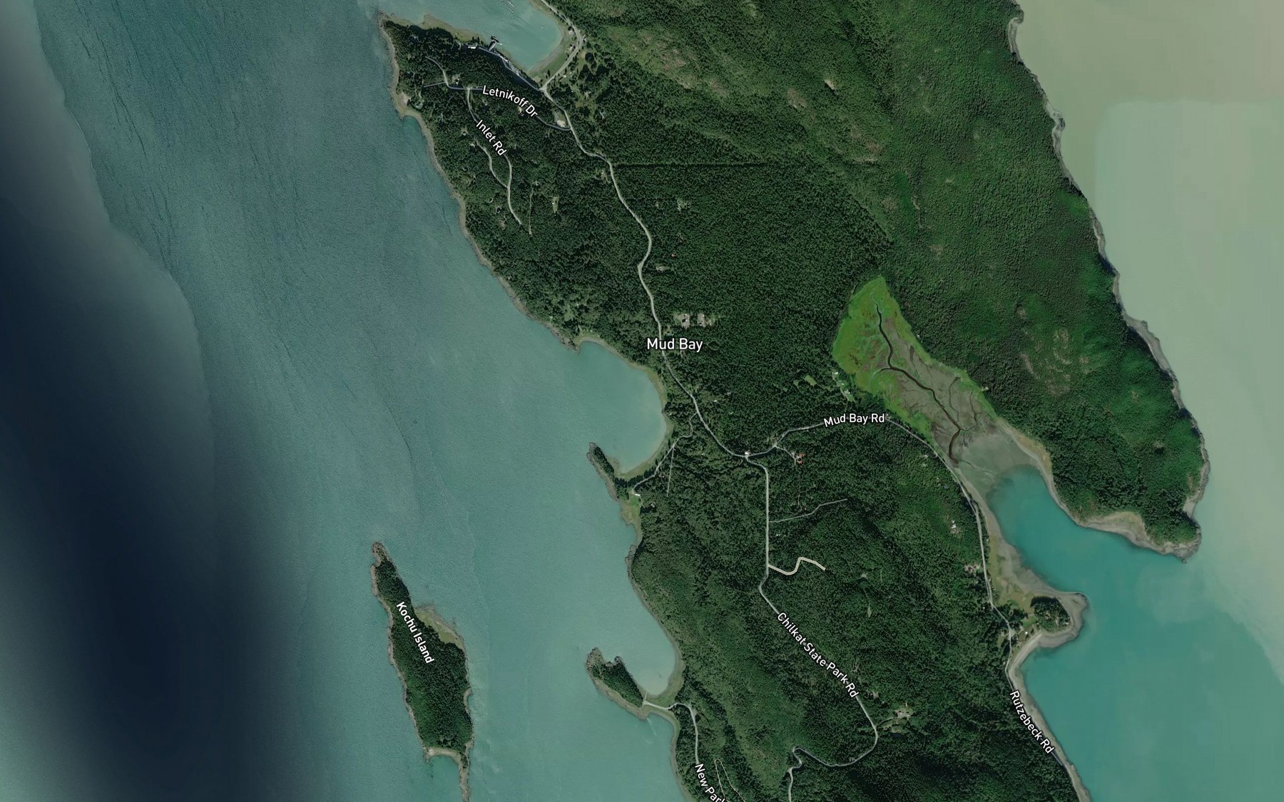 Satellite map of the Paradise Cove