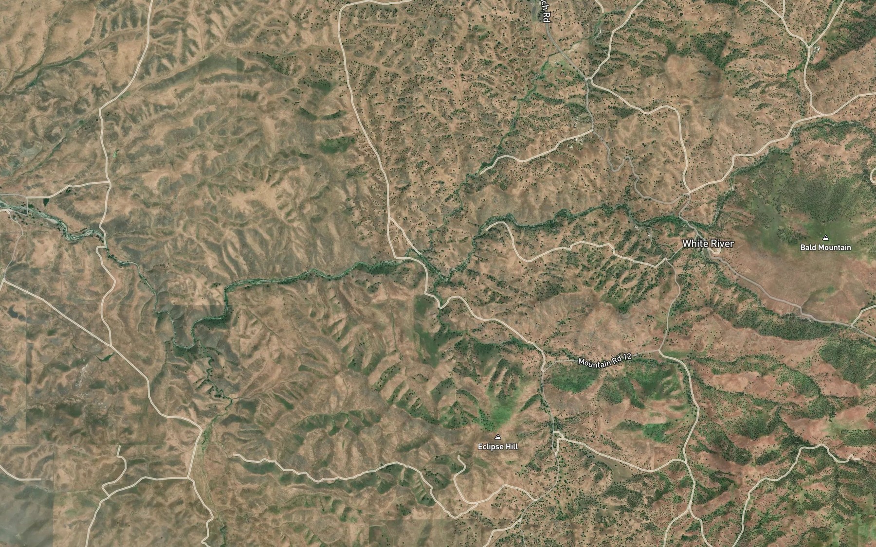 Satellite map of the Coarse Gold Creek