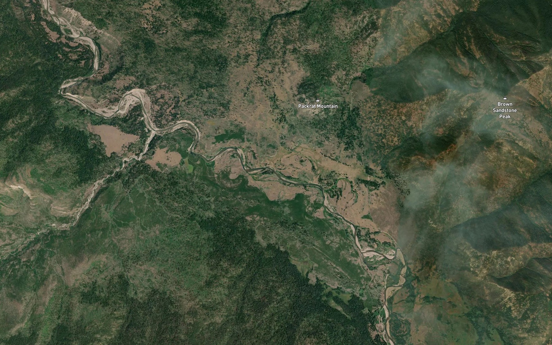 Satellite map of the Lime Creek