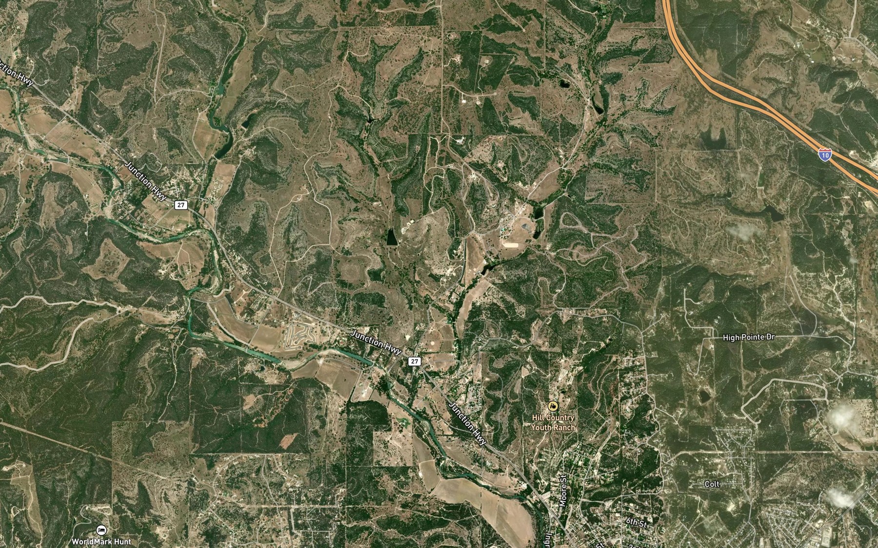 Satellite map of the Henderson Springs