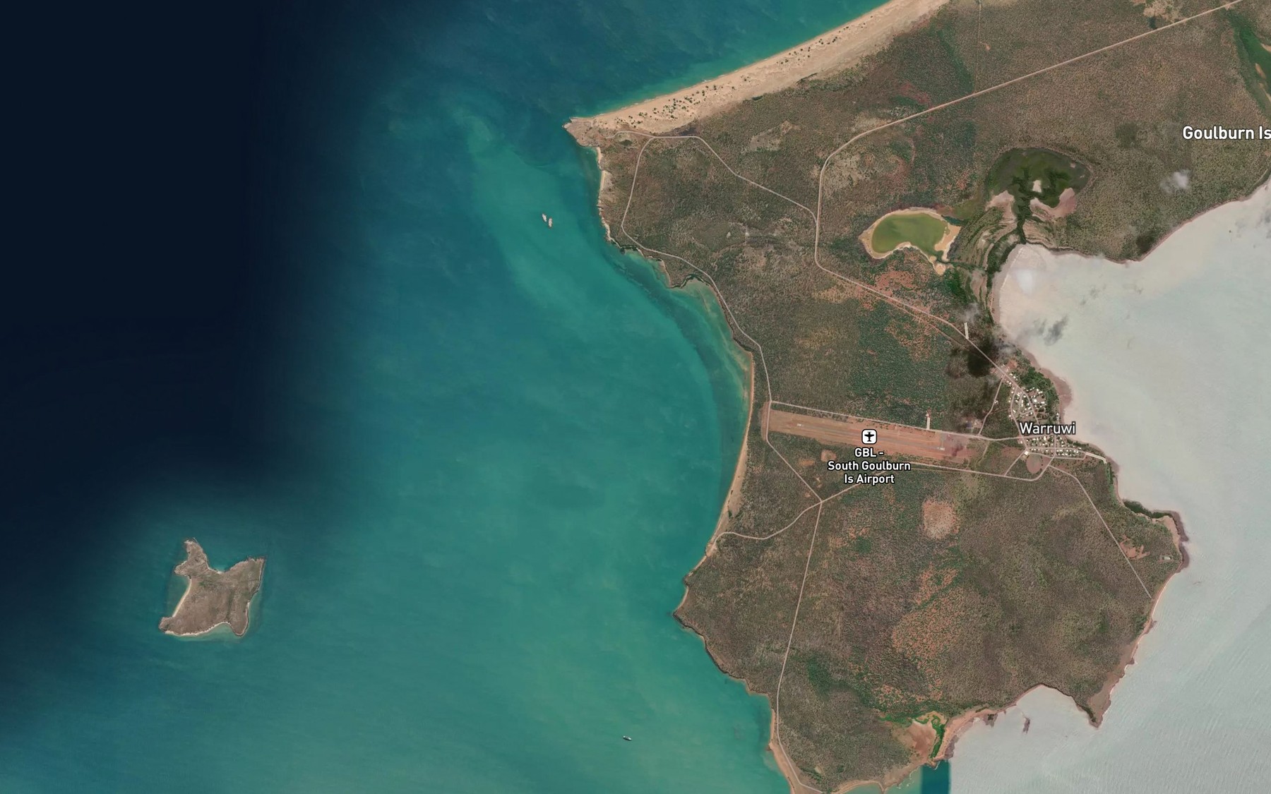 Satellite map of the South West Bay