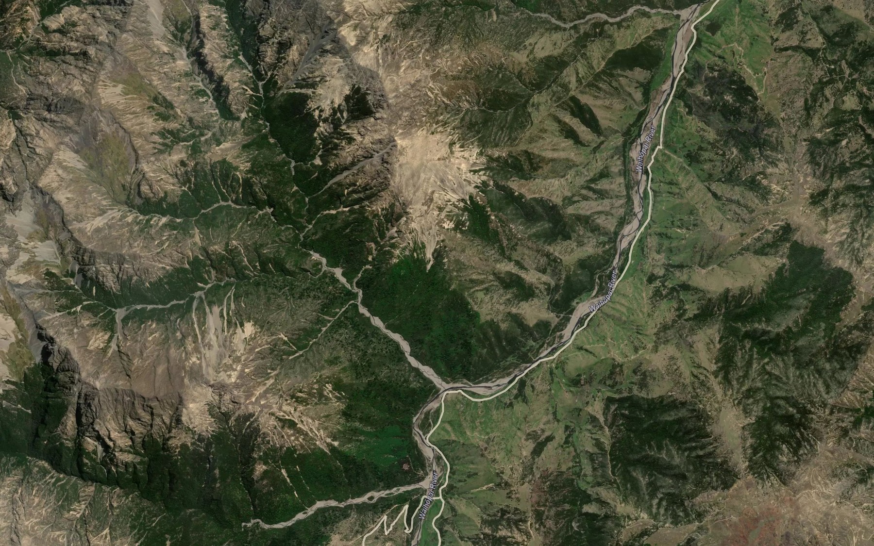 Satellite map of the Waihopai River