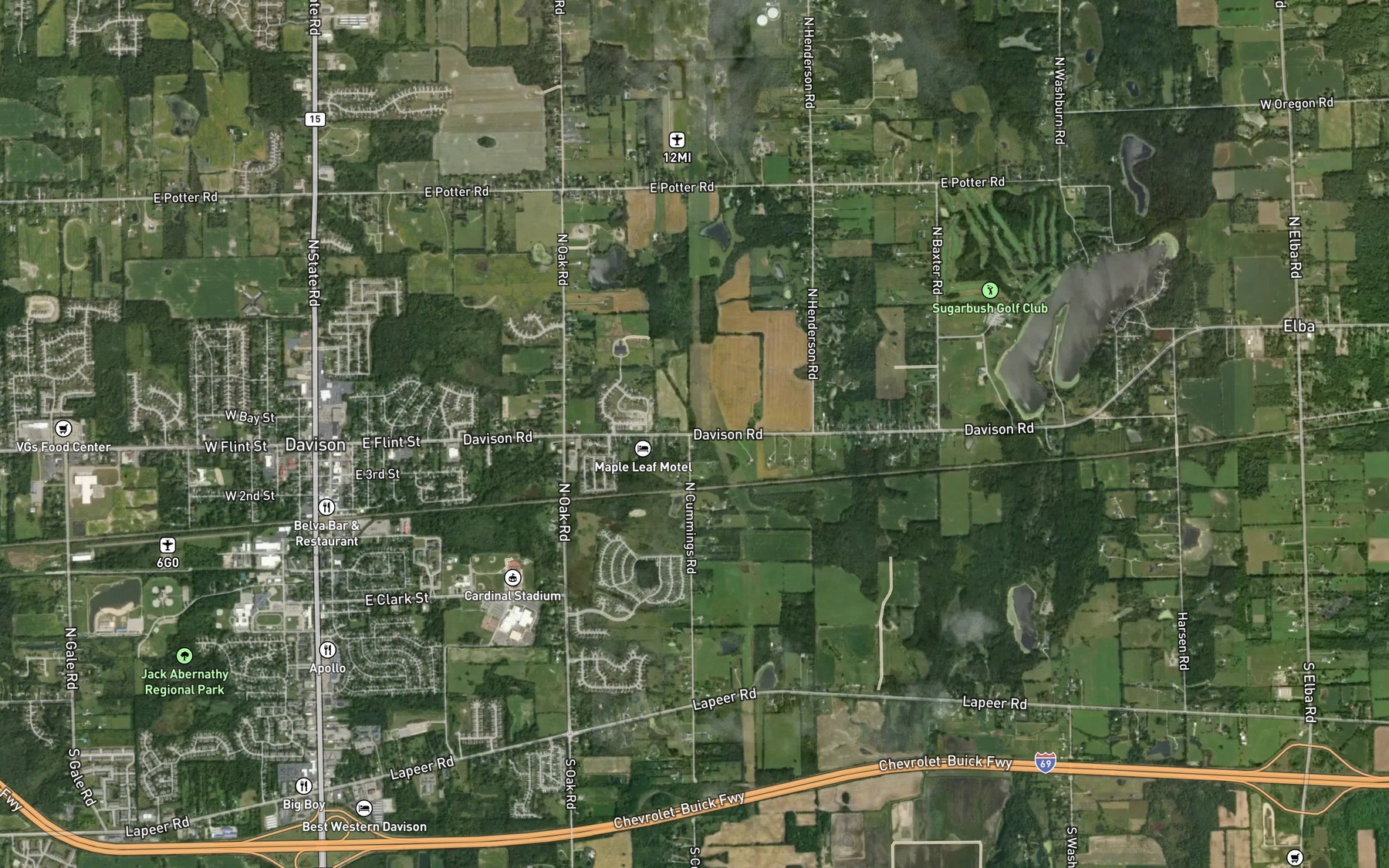 Satellite map of the Hathaway Drain