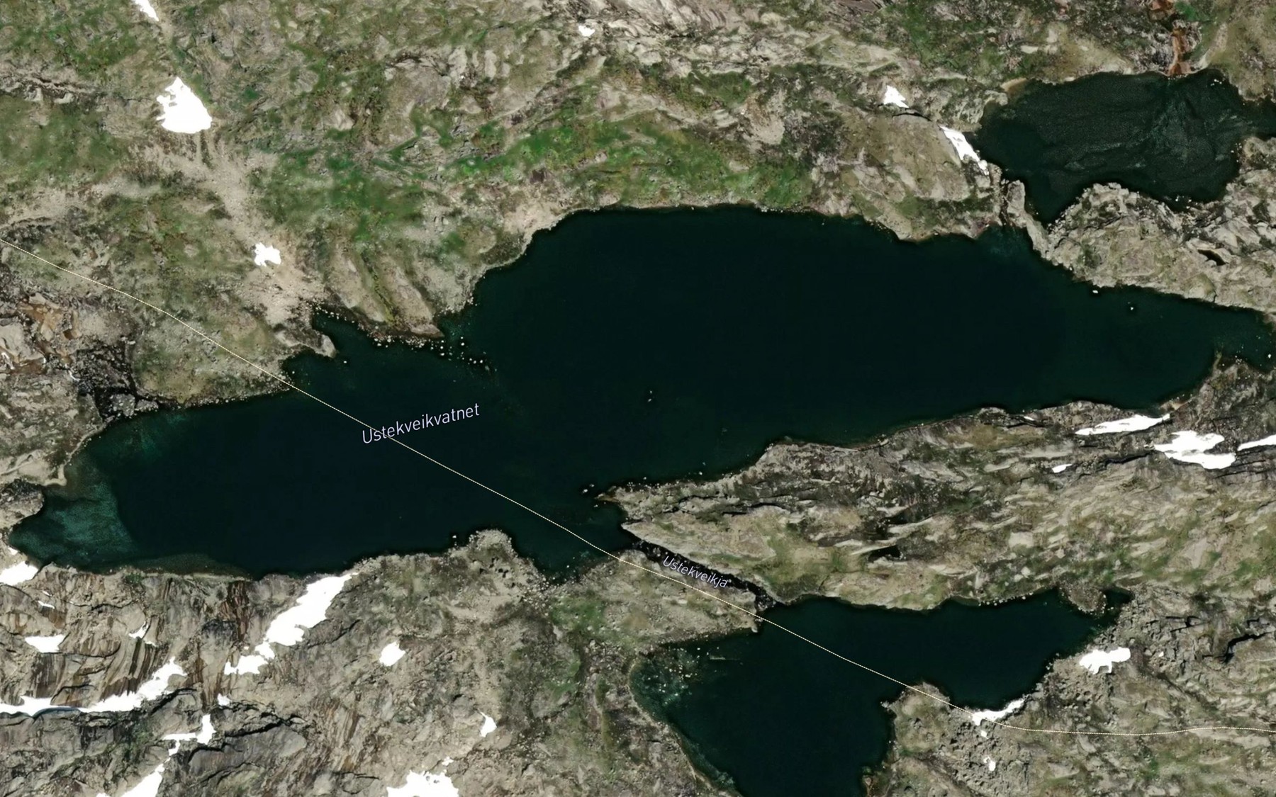 Satellite map of the Ustekveikvatnet