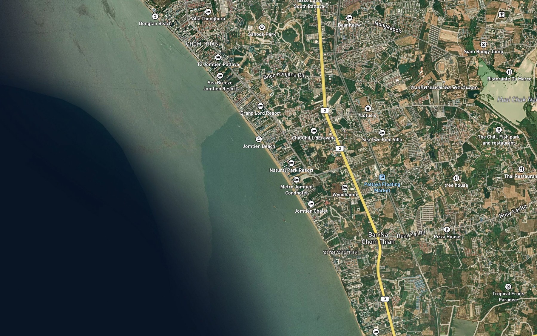 Satellite map of the Ao Na Chom Thian
