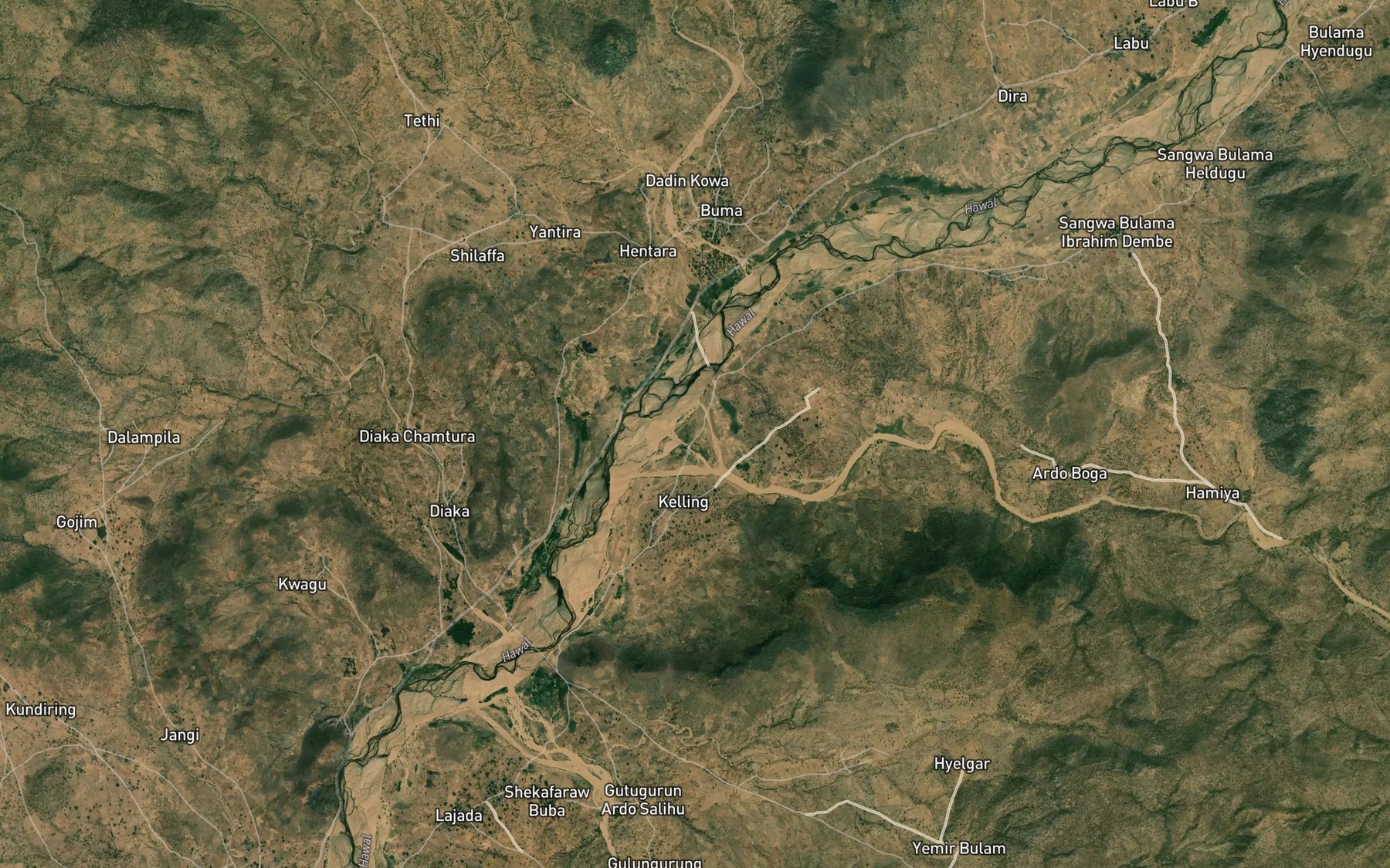 Satellite map of the River Dufu