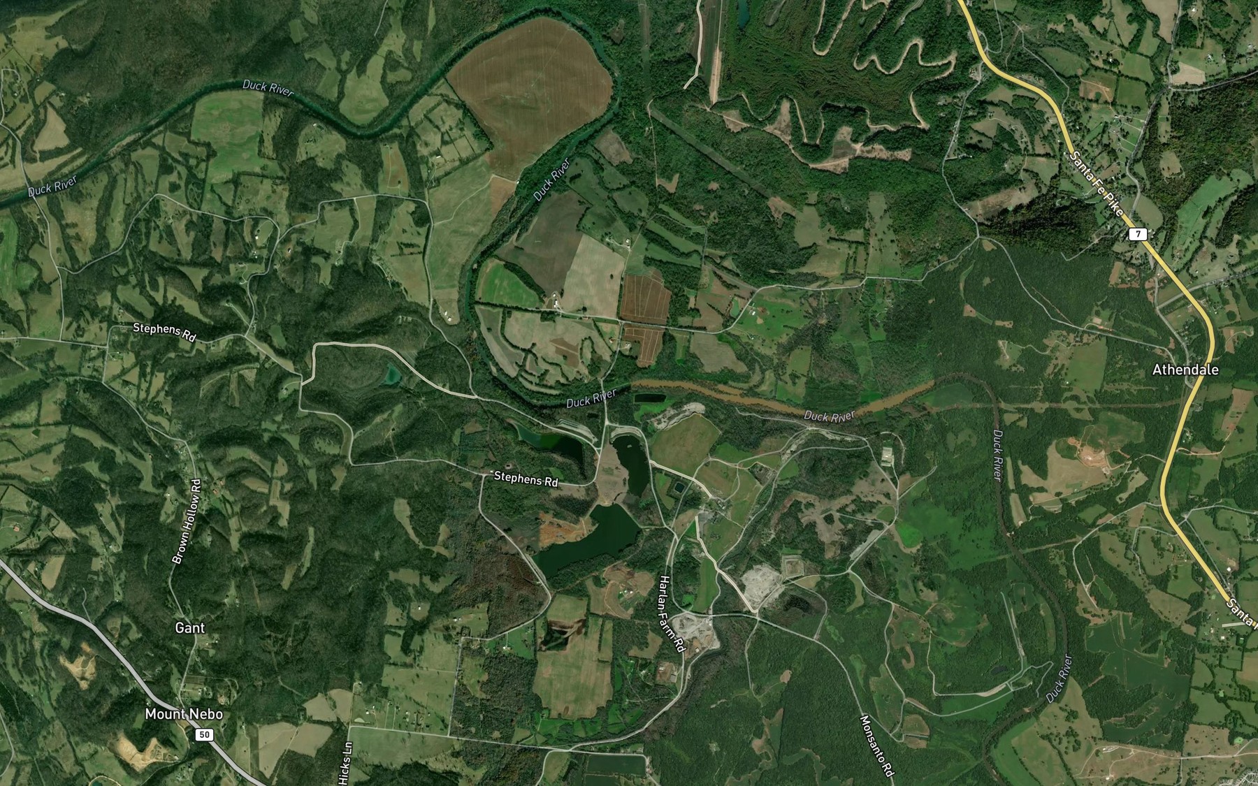 Satellite map of the Helms Branch