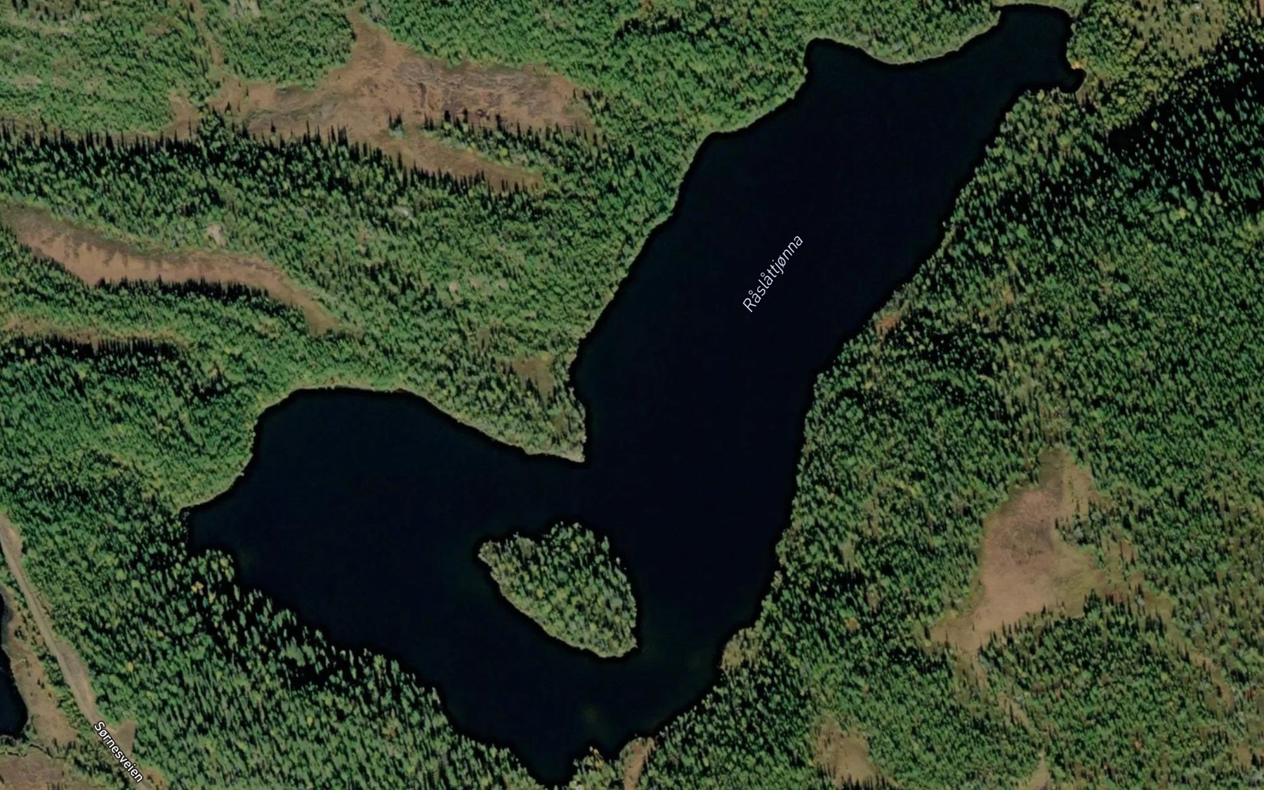Satellite map of the Raslattjorna