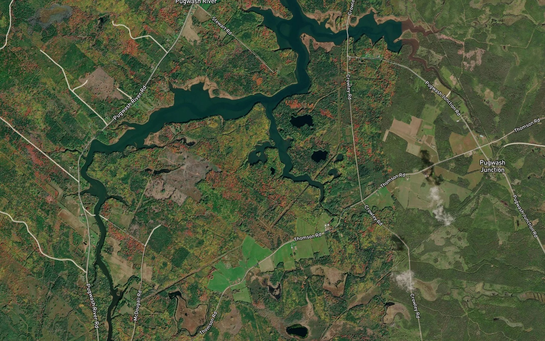Satellite map of the DeWolf Lake