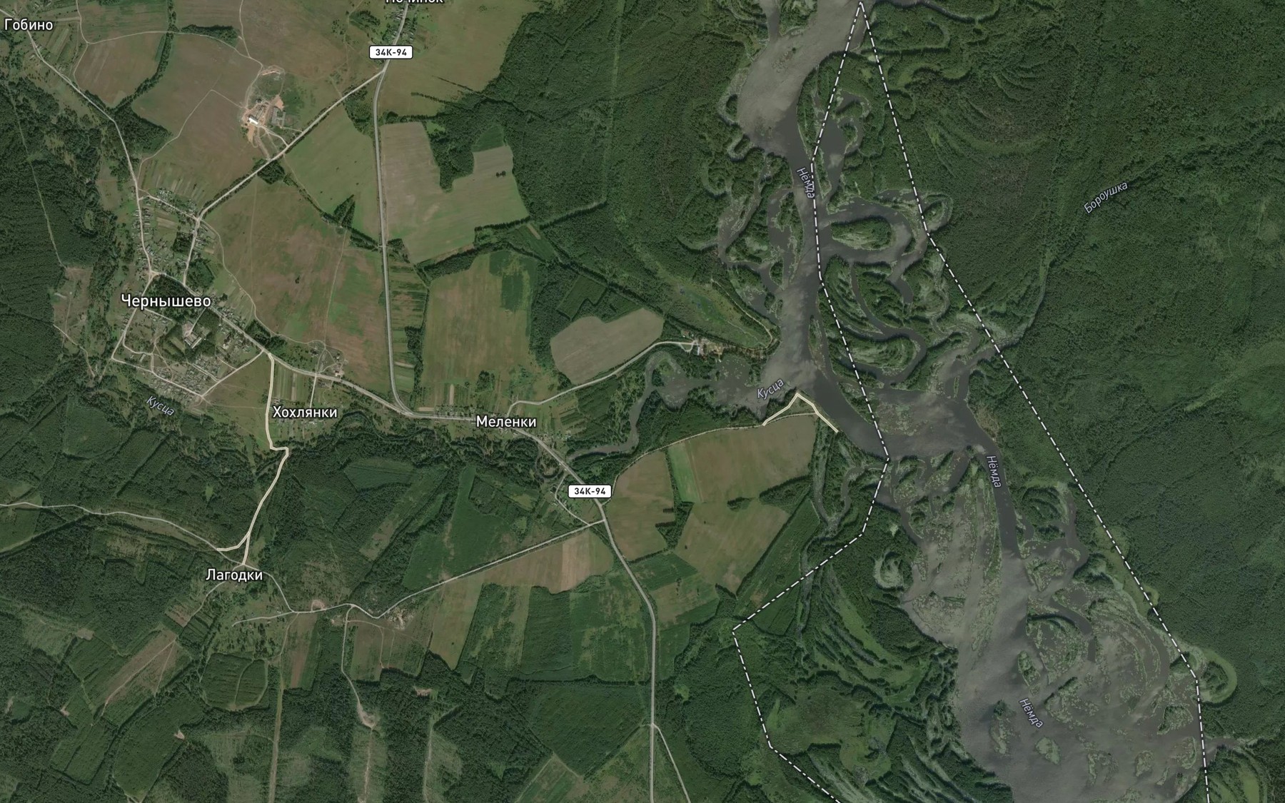 Satellite map of the Kustsa