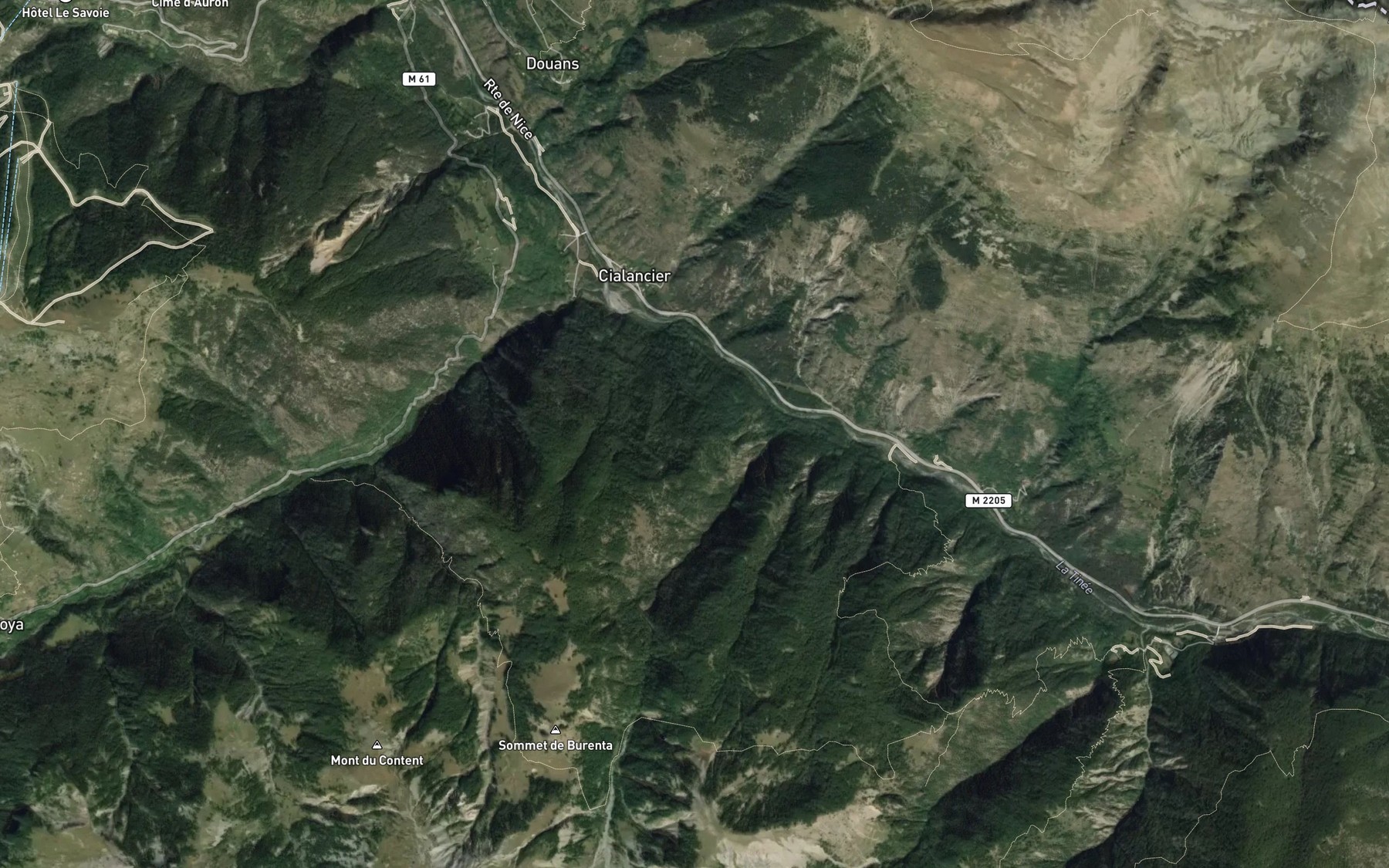 Satellite map of the Roya