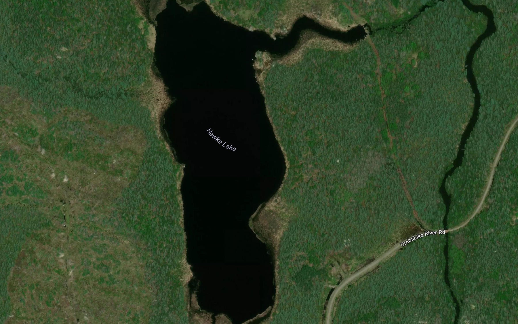 Satellite map of the Hawke Lake