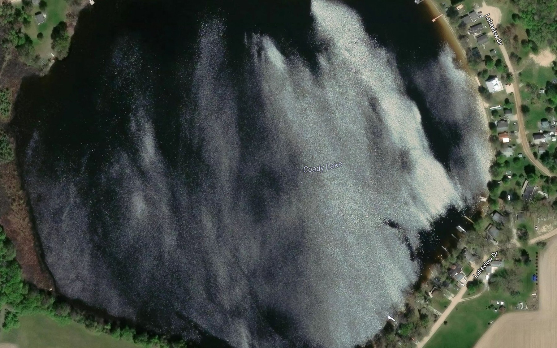 Satellite map of the Coady Lake