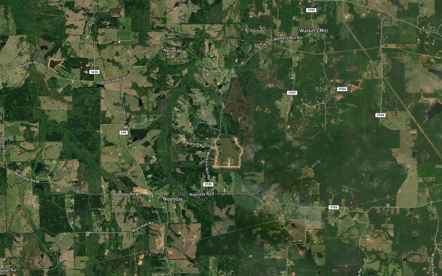 Satellite map of the Big Rock Lake