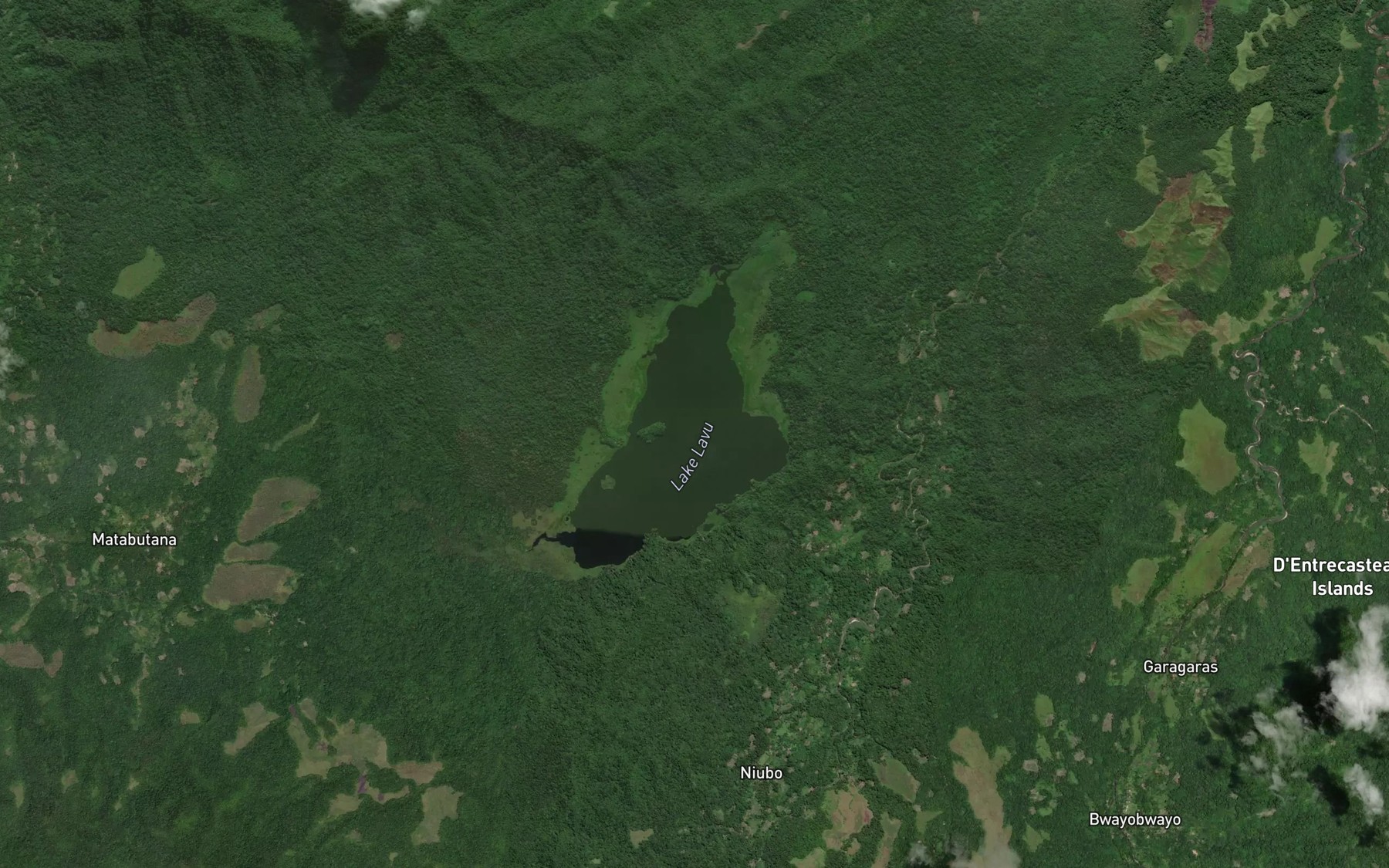Satellite map of the Lake Lavu
