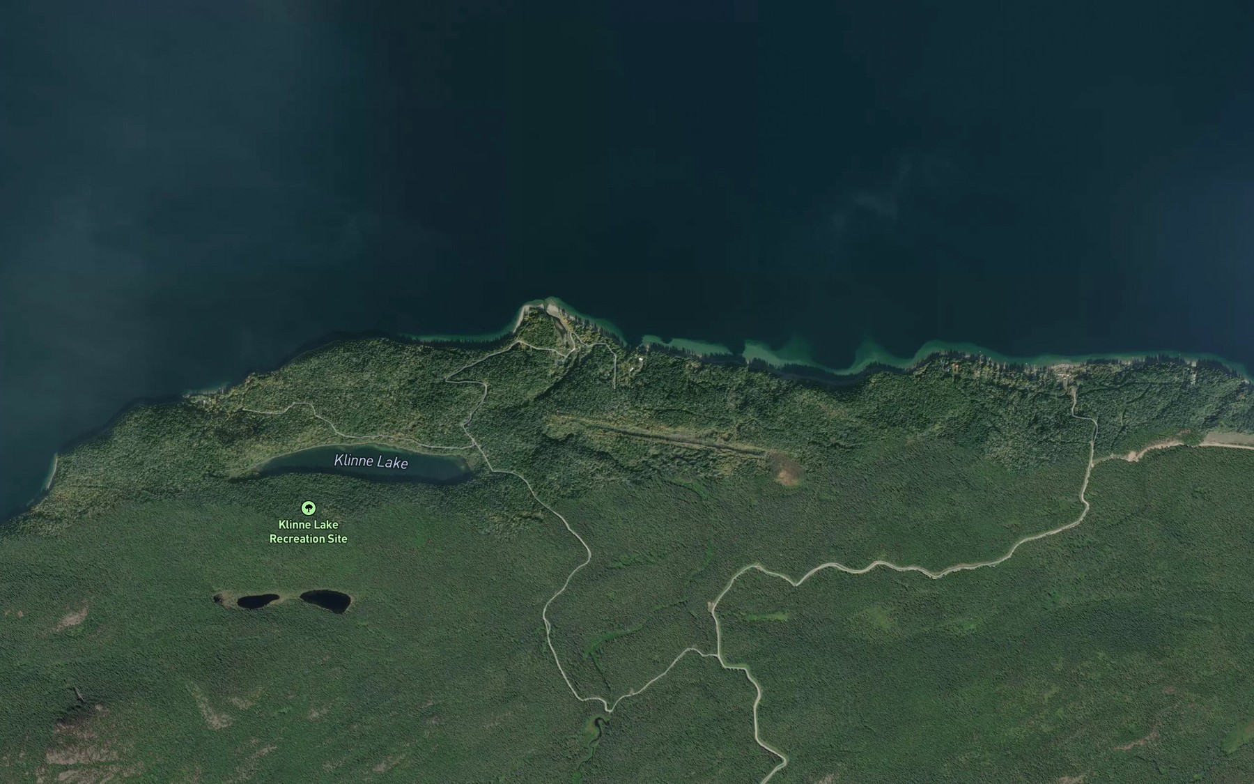 Satellite map of the Spusks Creek