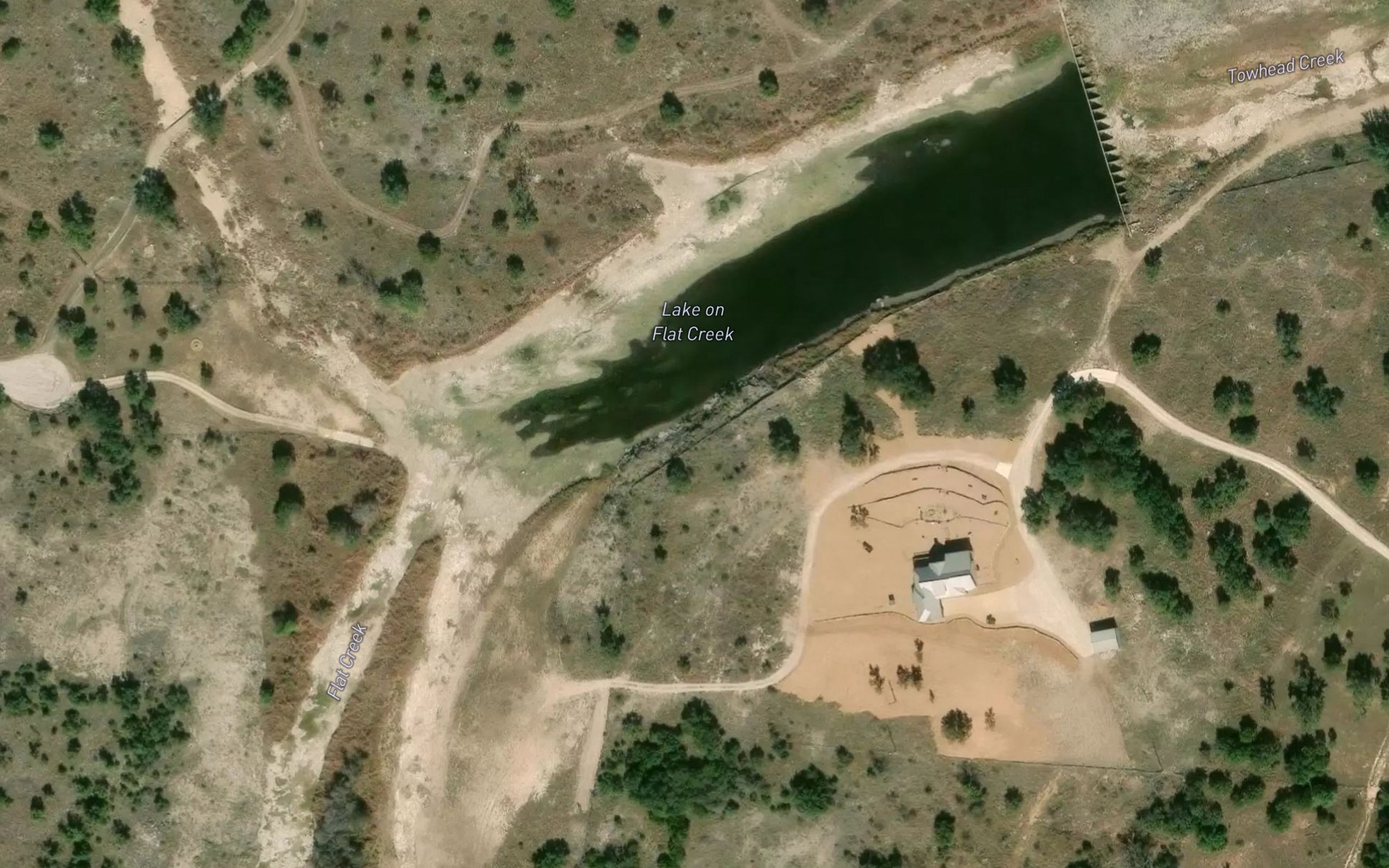 Satellite map of the Flat Creek
