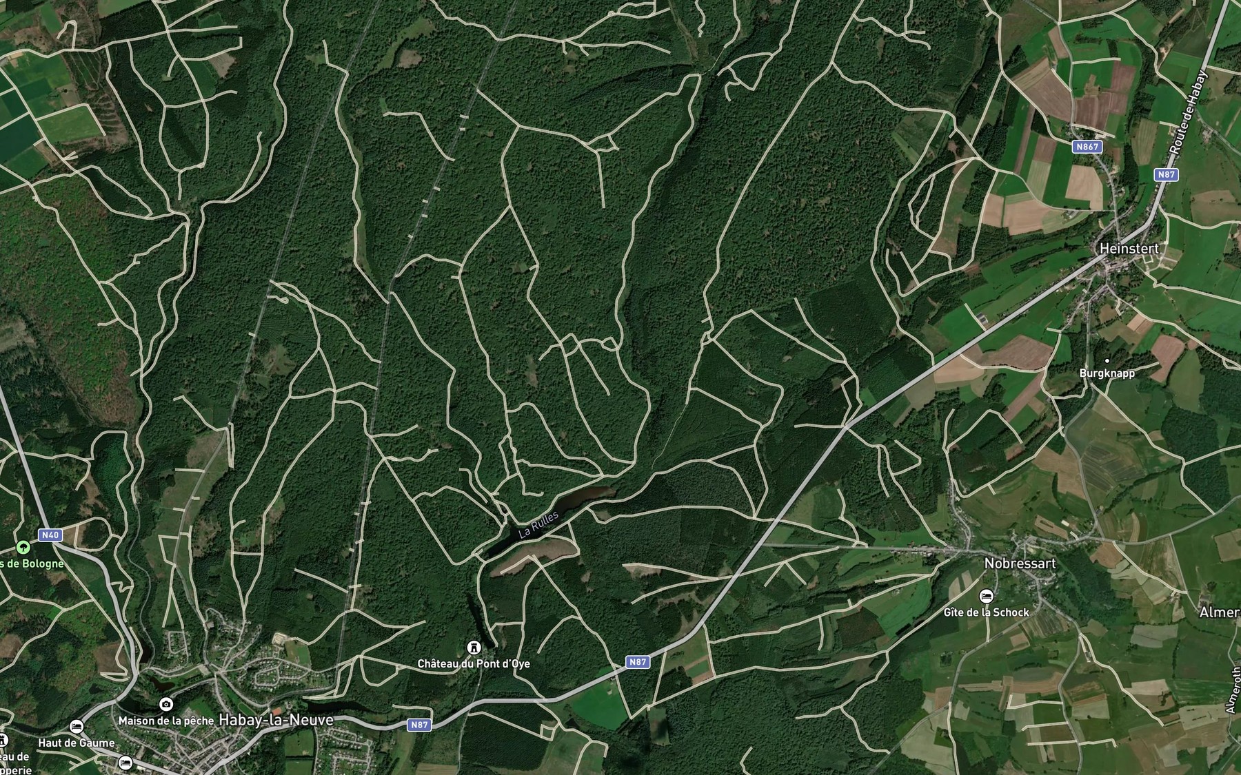 Satellite map of the Ruisseau de Heinstert