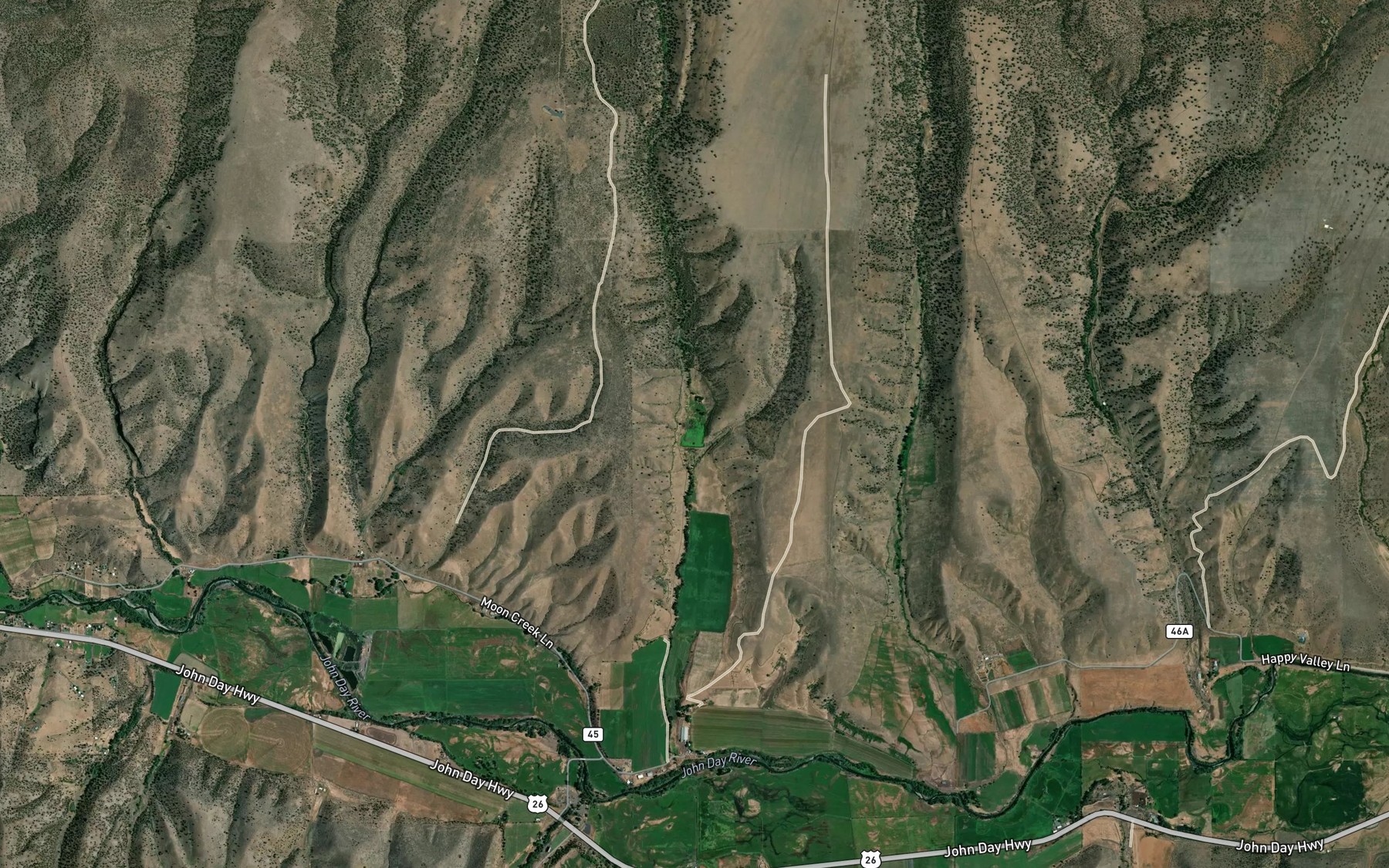 Satellite map of the Yokum Reservoir