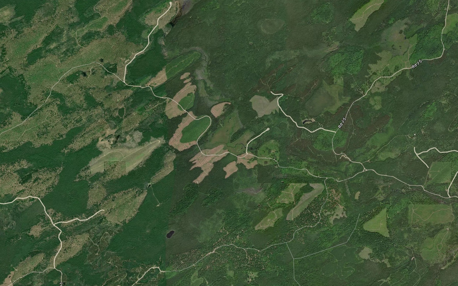 Satellite map of the Nacomis Creek