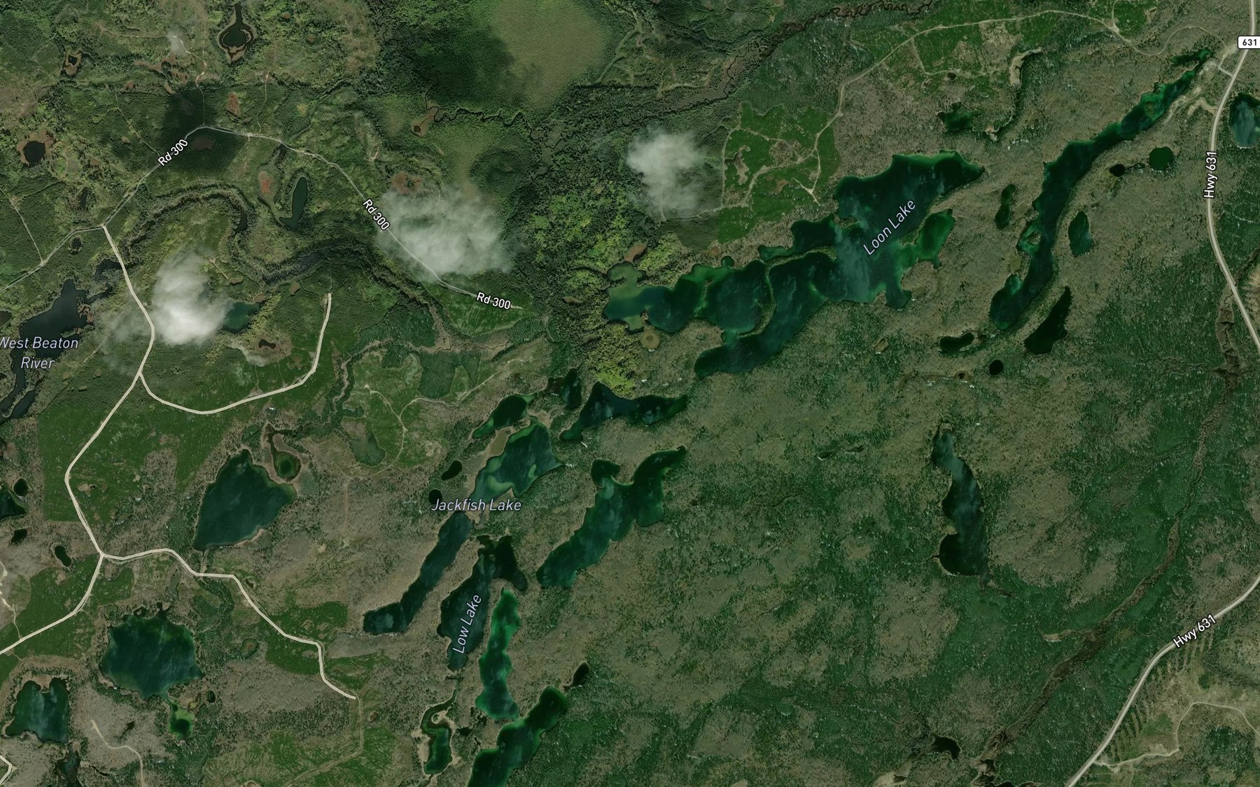 Satellite map of the Nittam Lake