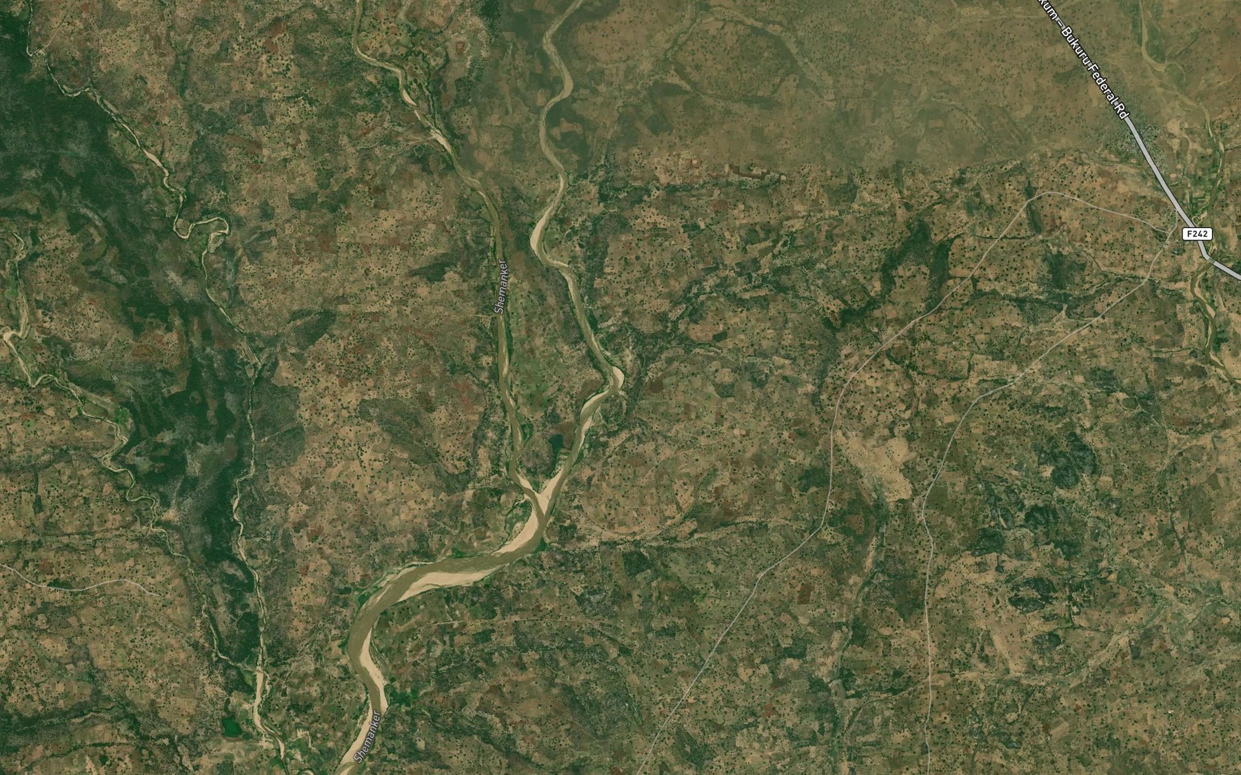 Satellite map of the River Guwala