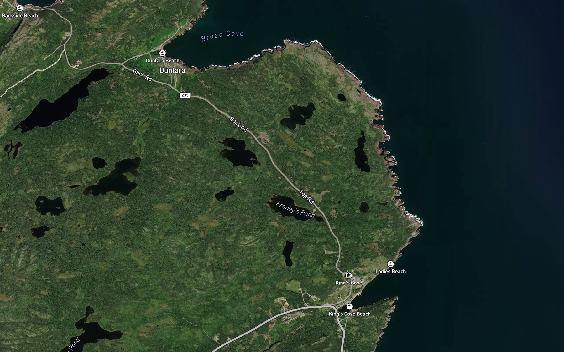 Satellite map of the Island Pond