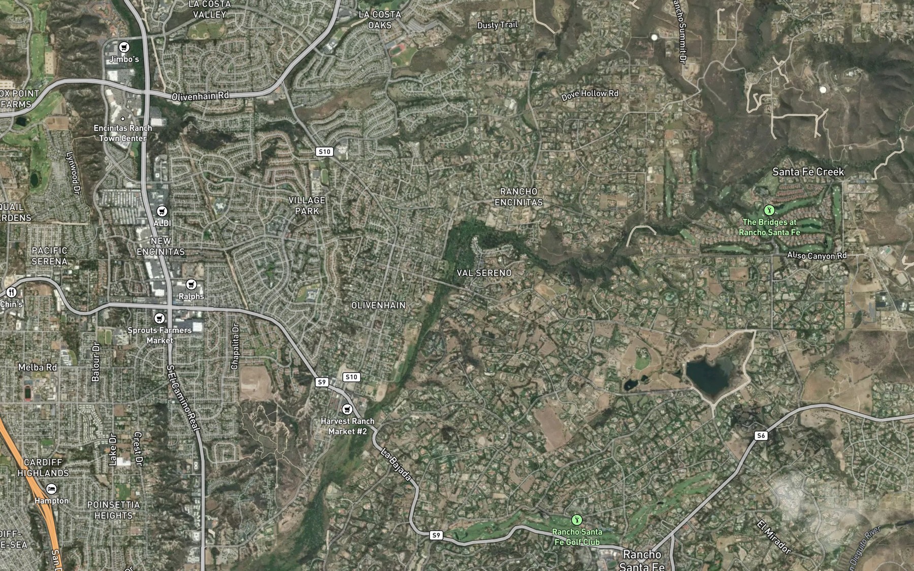 Satellite map of the Lake Val Sereno