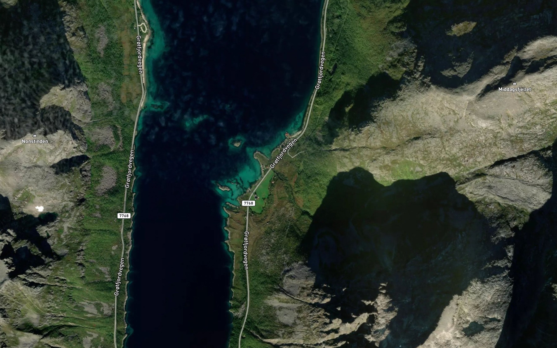 Satellite map of the Karigamelva