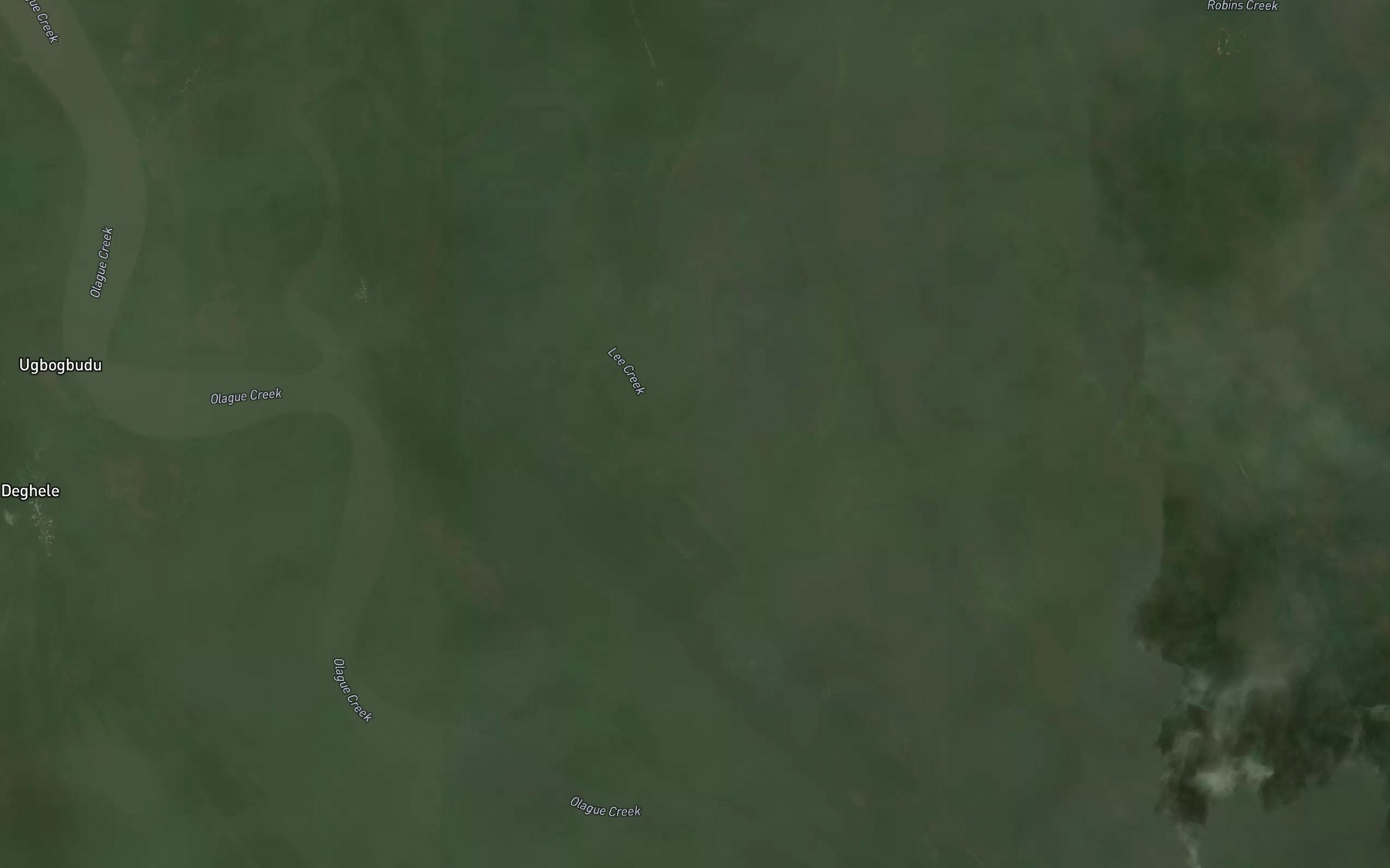 Satellite map of the Deli Creek